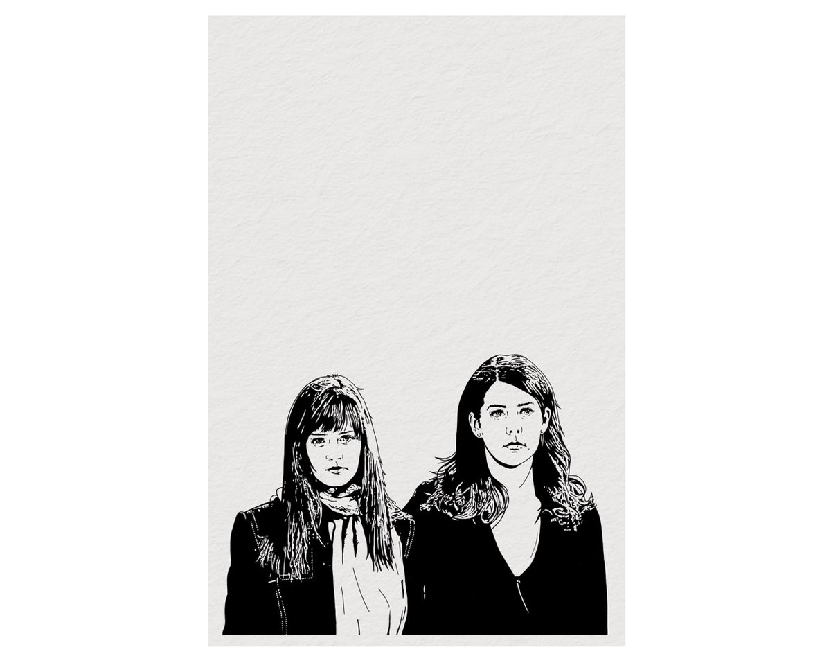 Gilmore Girls Lorelai & Rory Portrait Print | Minimalist TV Wall Art