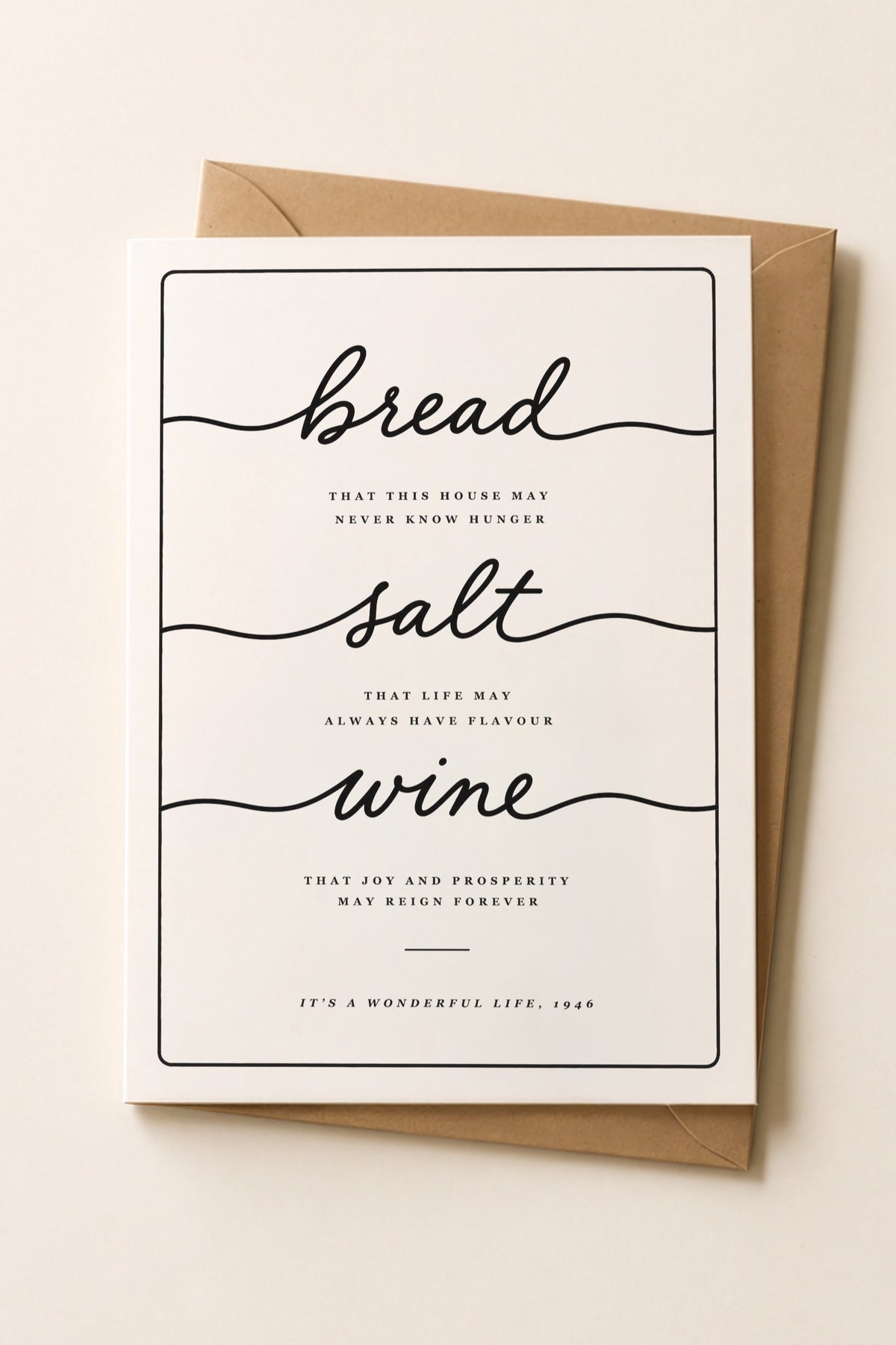 Bread Salt Wine Housewarming Card | It’s a Wonderful Life