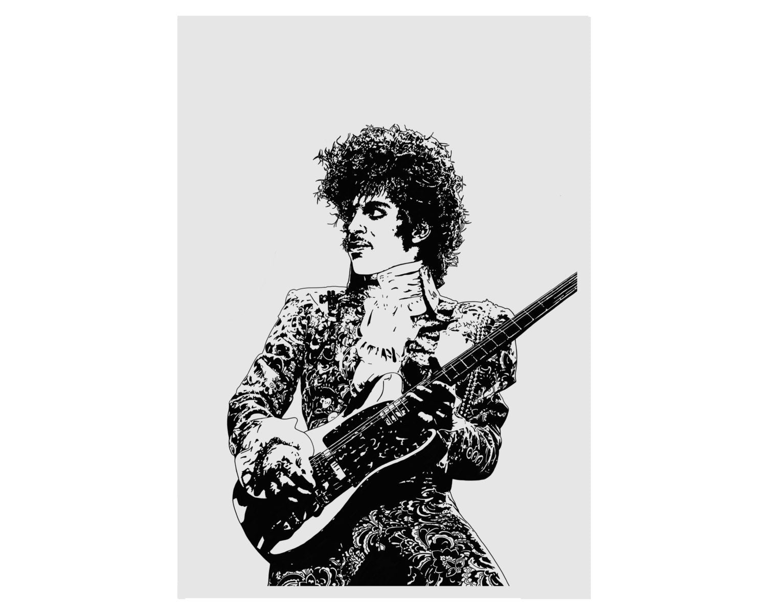 Prince -  The Purple One or Black & White - Illustrated Music Icon Giclèe Wall Art Print — image 9