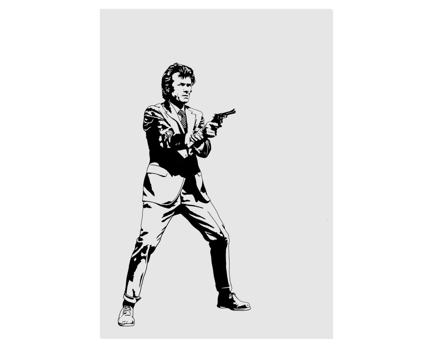 Dirty Harry Portrait Print - Clint Eastwood - Black And White - Classic Movie Film Art Poster — image 6