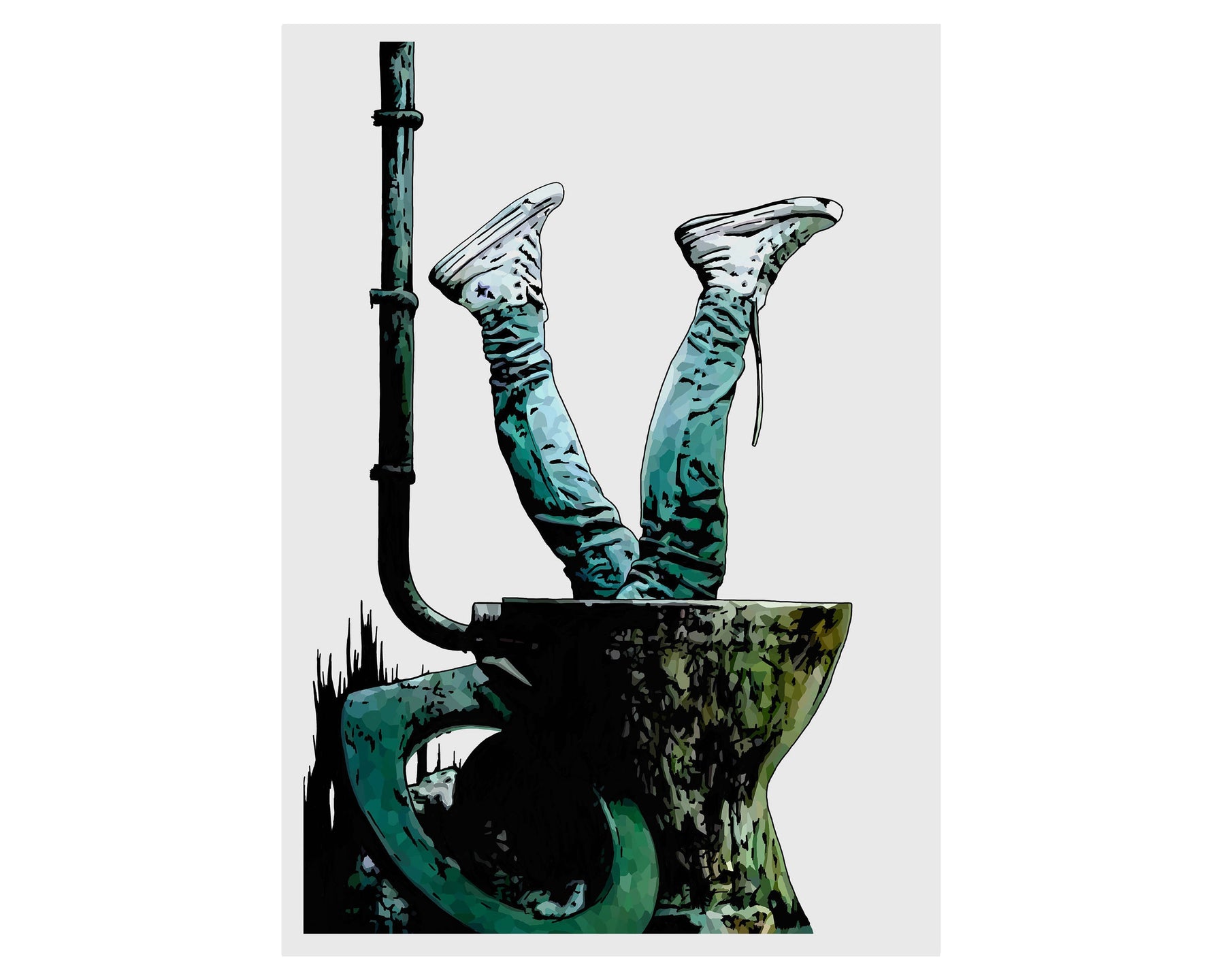 Trainspotting Minimalist Movie Poster – Toilet Scene Illustration Giclée Print, Cult Film Wall Art — image 9
