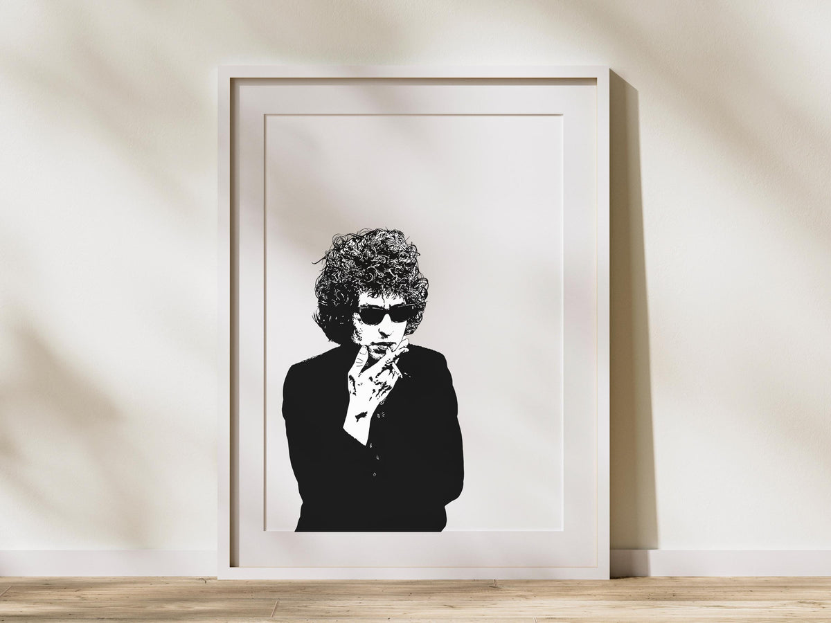 Bob Dylan Art Print - Minimalist Black & White Hand-Drawn Music Icon Poster, Retro Wall Art Gift for Folk Rock and 60s Music Fans — image 8