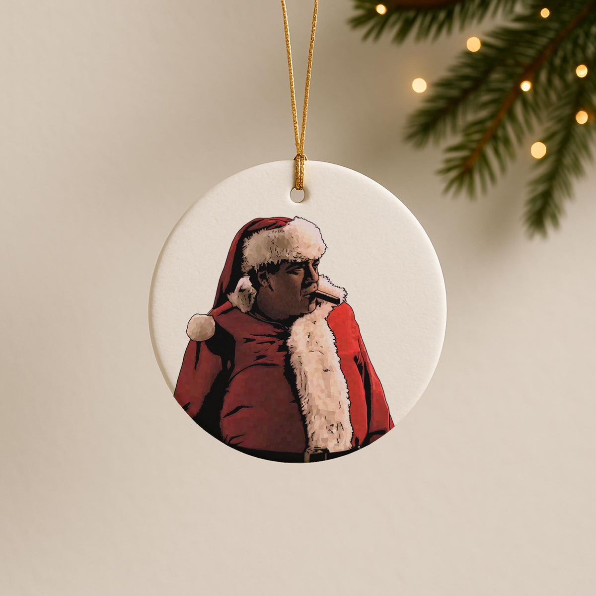 Big Pussy Santa Ceramic Christmas Ornament – Sopranos TV Gift