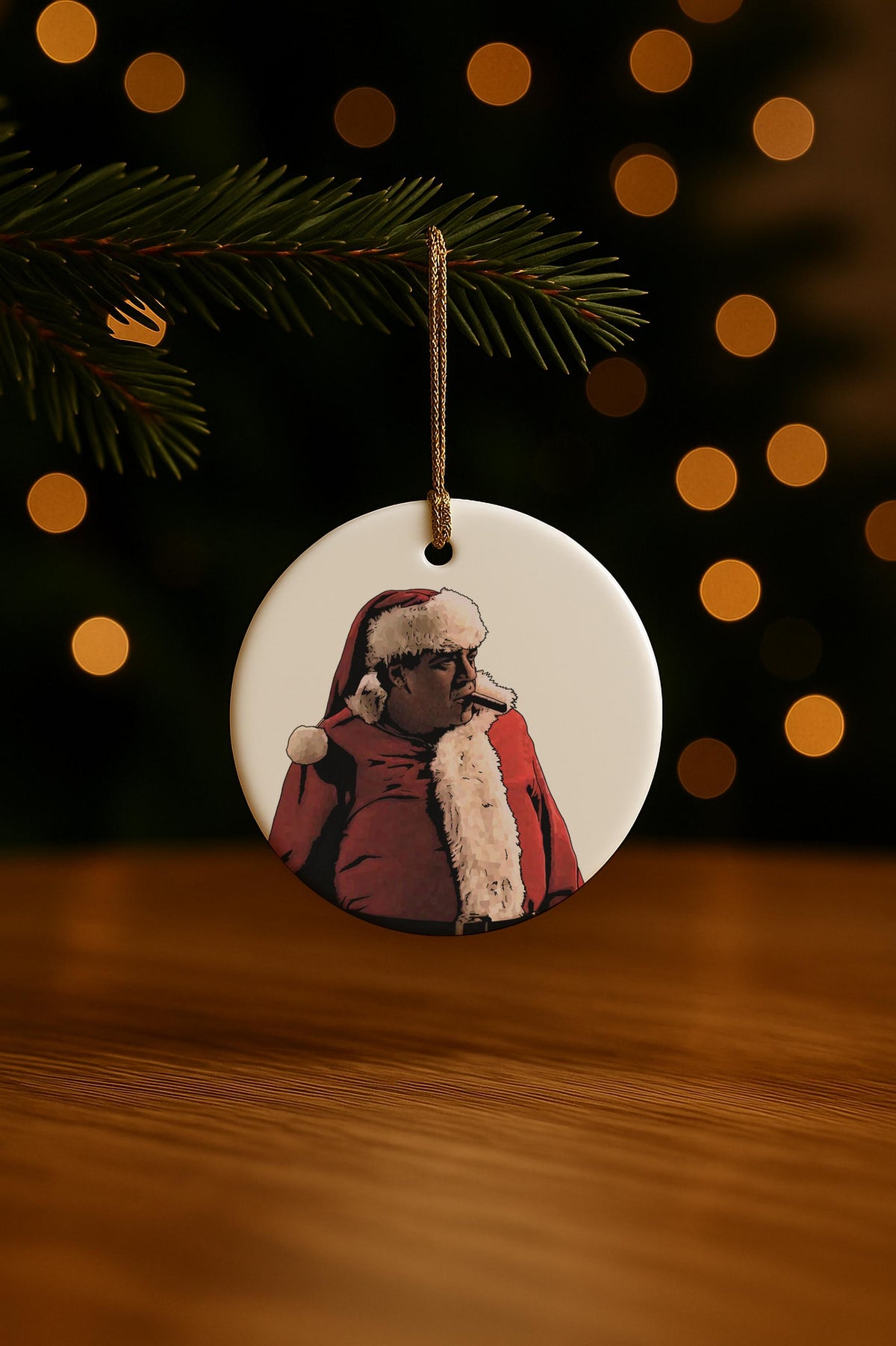 Big Pussy Santa Ceramic Christmas Ornament | Sopranos TV Gift