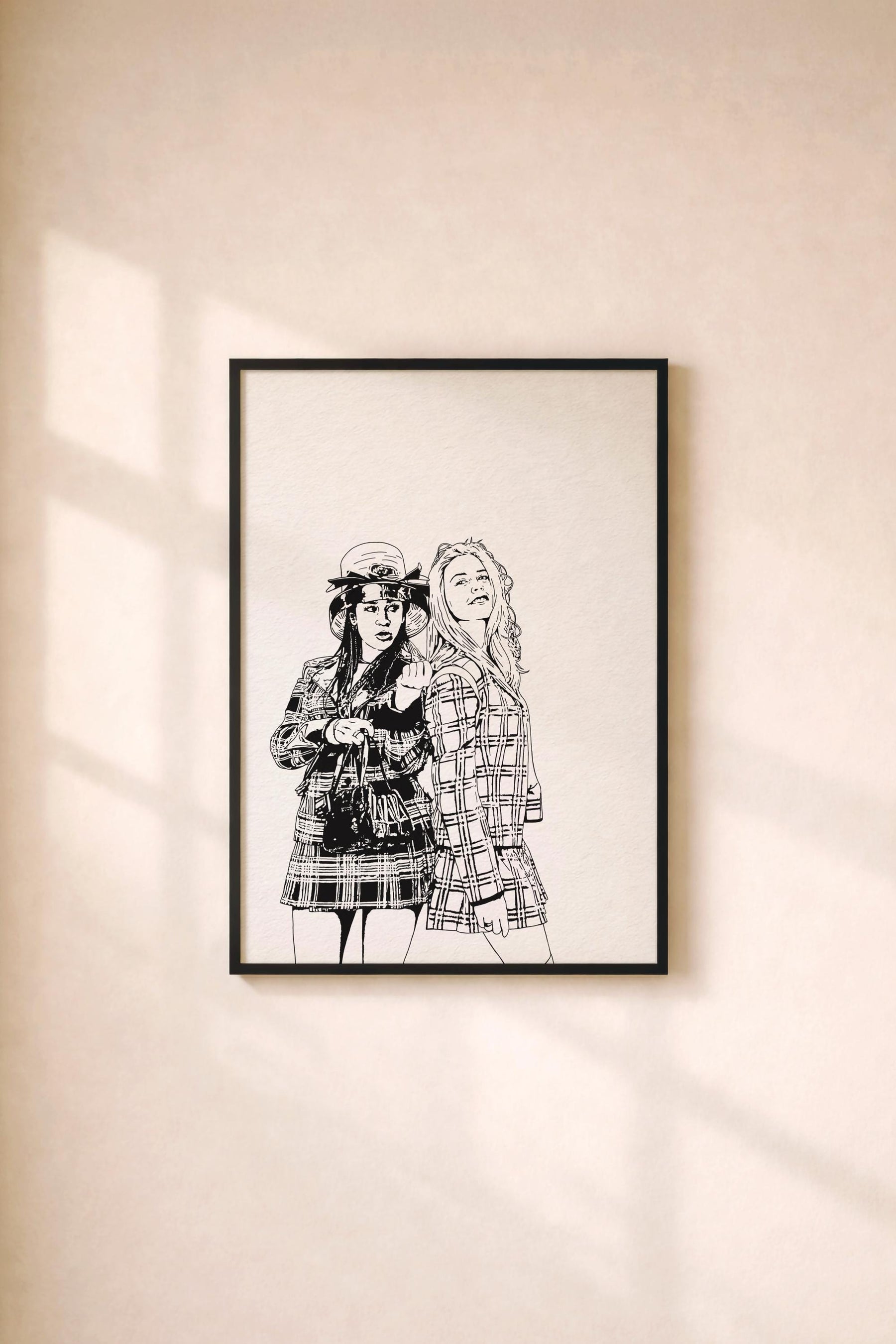Clueless Cher & Dionne 90s Fashion Film Portrait Illustration – Giclée Wall Art Print — image 2