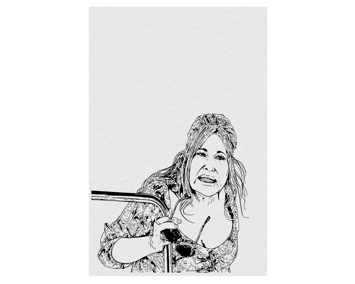 The White Lotus Jennifer Coolidge Portrait Print – Minimalist Tanya McQuoid Giclée Art — image 10