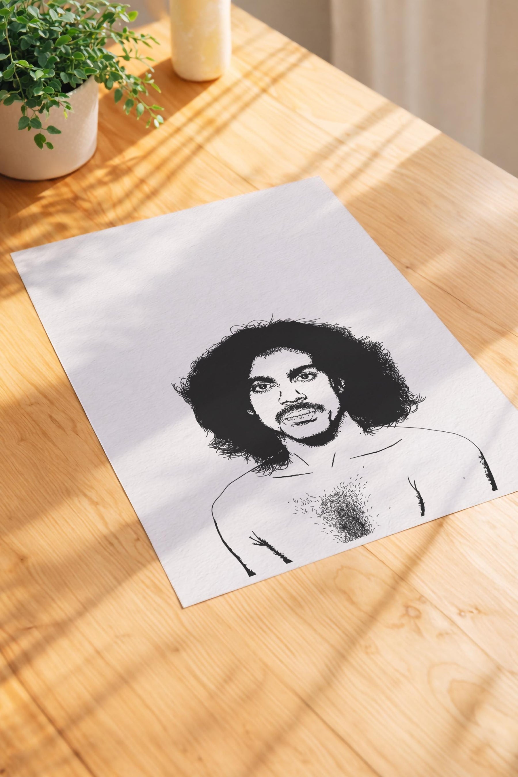 Prince Minimalist Portrait Art Print – Iconic Album Cover Illustration, Pop Culture Decor (Giclée Print) — image 6