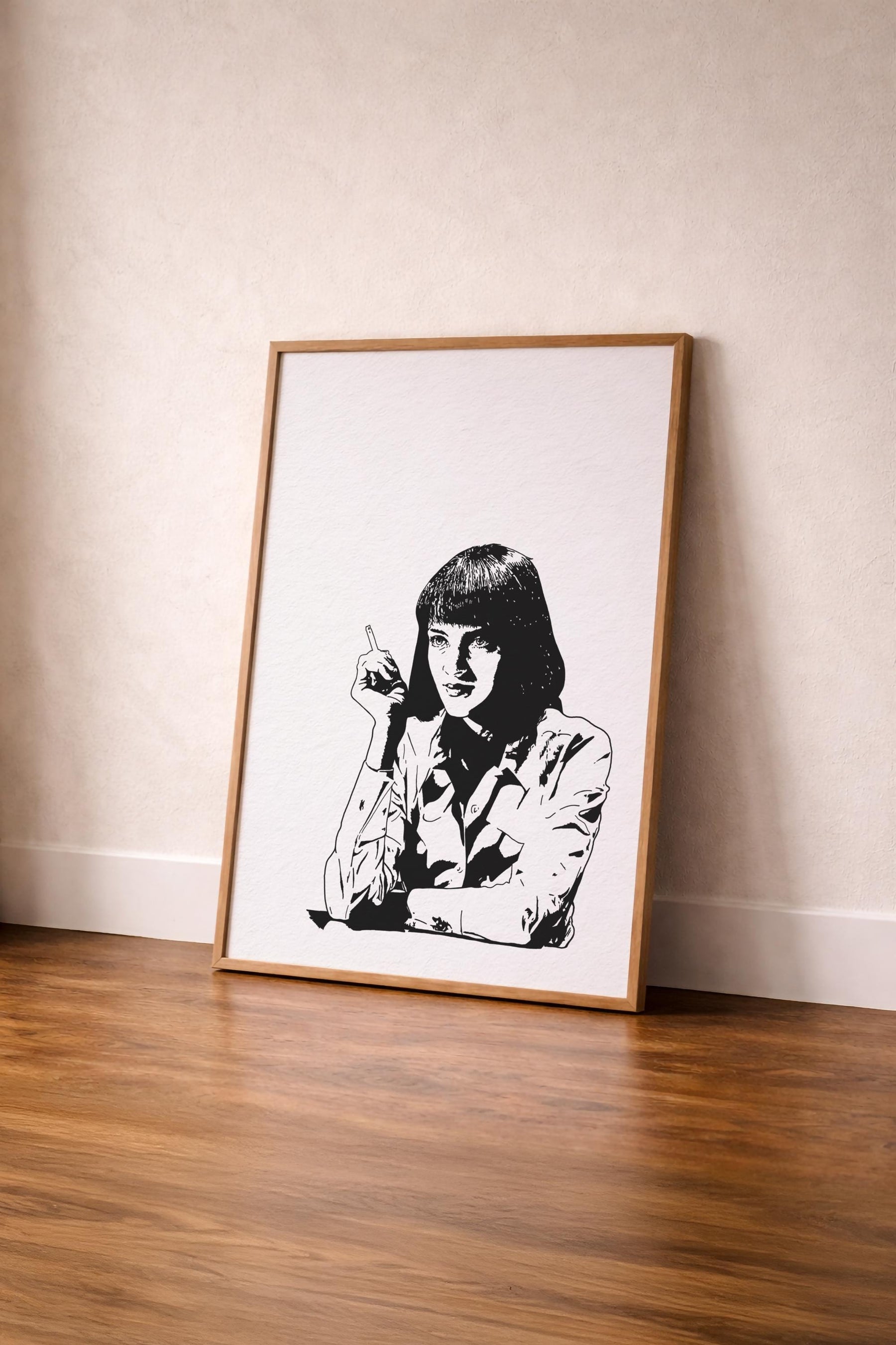 Pulp Fiction Mia Wallace Portrait Print – Minimalist Cult Film Wall Art (Giclée) — image 7