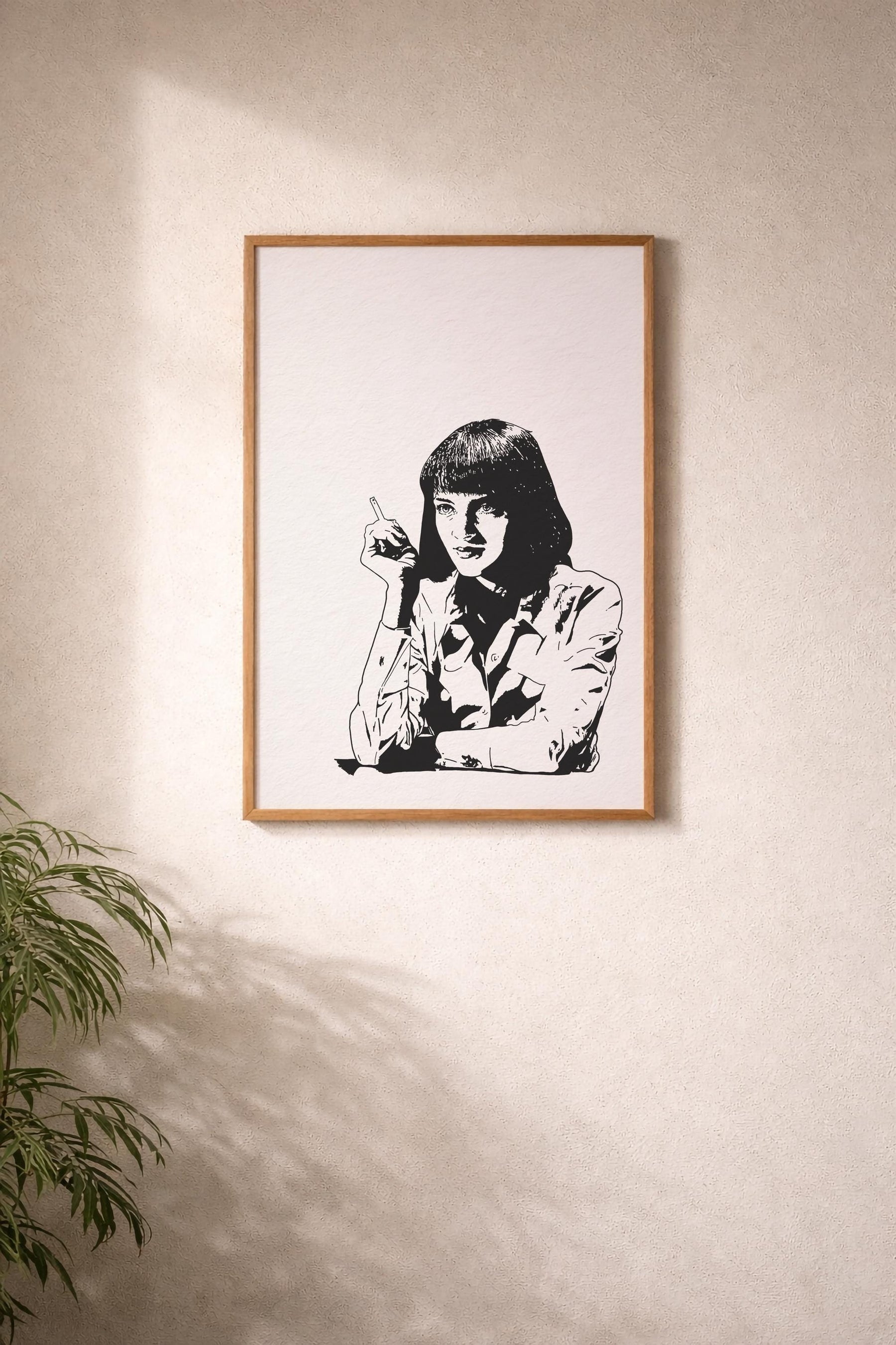 Pulp Fiction Mia Wallace Portrait Print – Minimalist Cult Film Wall Art (Giclée) — image 6