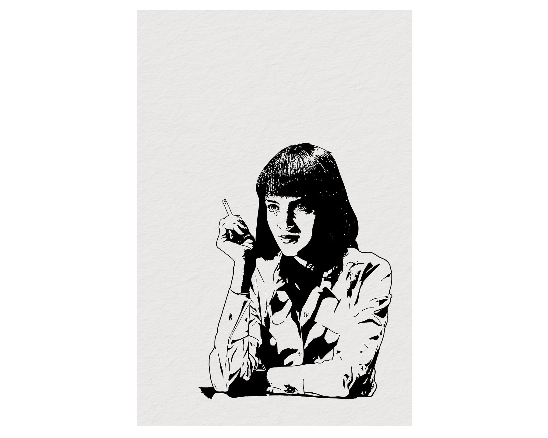 Pulp Fiction Mia Wallace Portrait Print – Minimalist Cult Film Wall Art (Giclée) — image 5