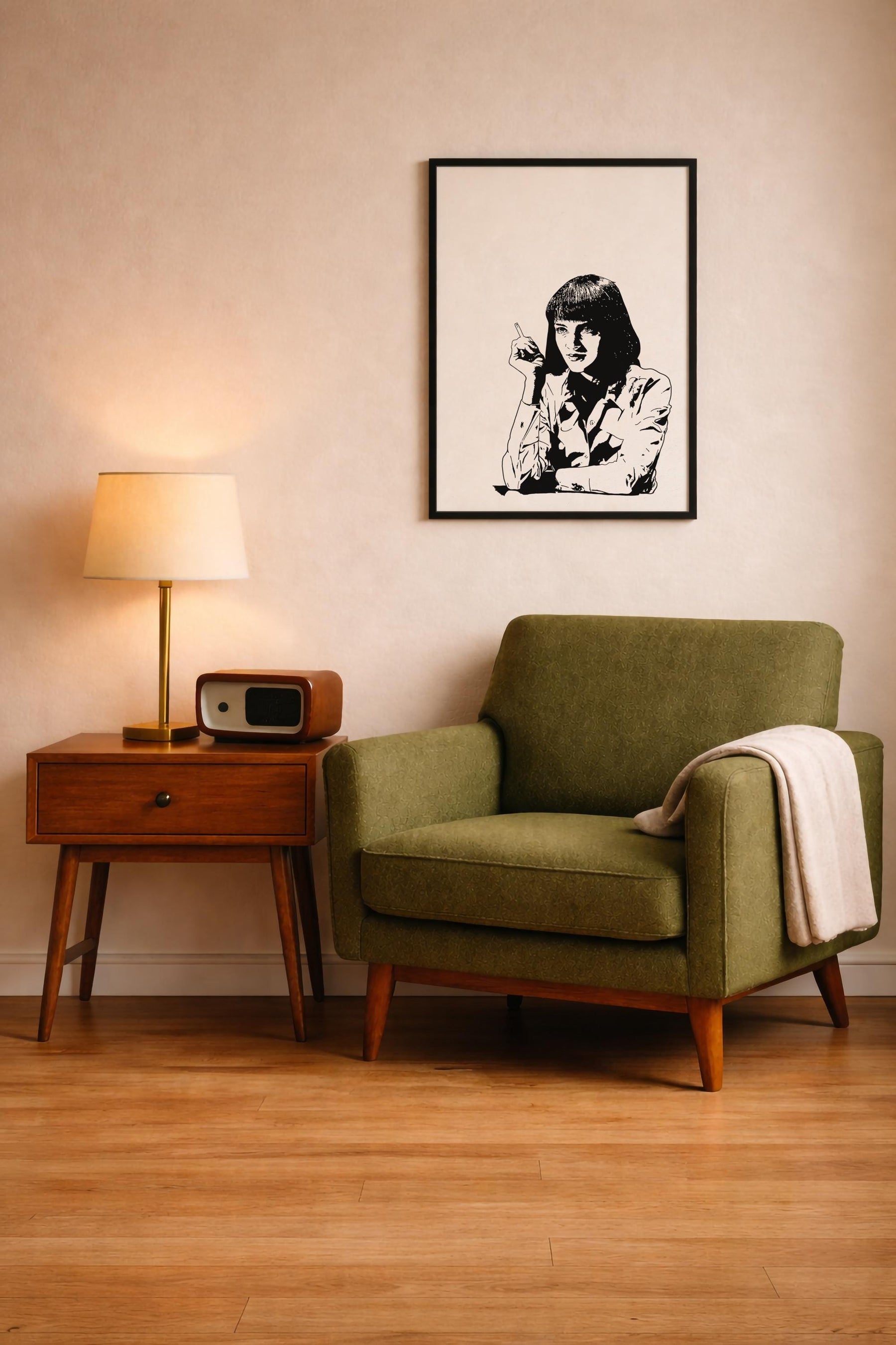 Pulp Fiction Mia Wallace Portrait Print – Minimalist Cult Film Wall Art (Giclée) — image 10