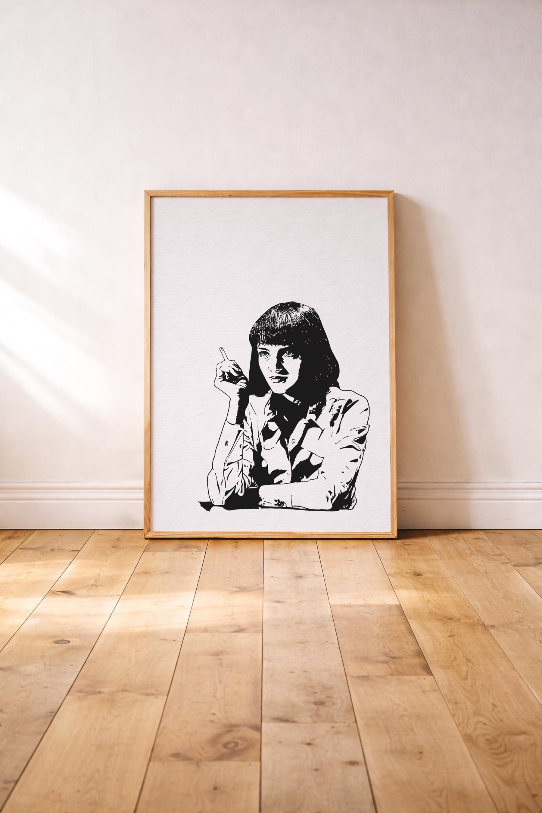Pulp Fiction Mia Wallace Portrait Print – Minimalist Cult Film Wall Art (Giclée) — image 2