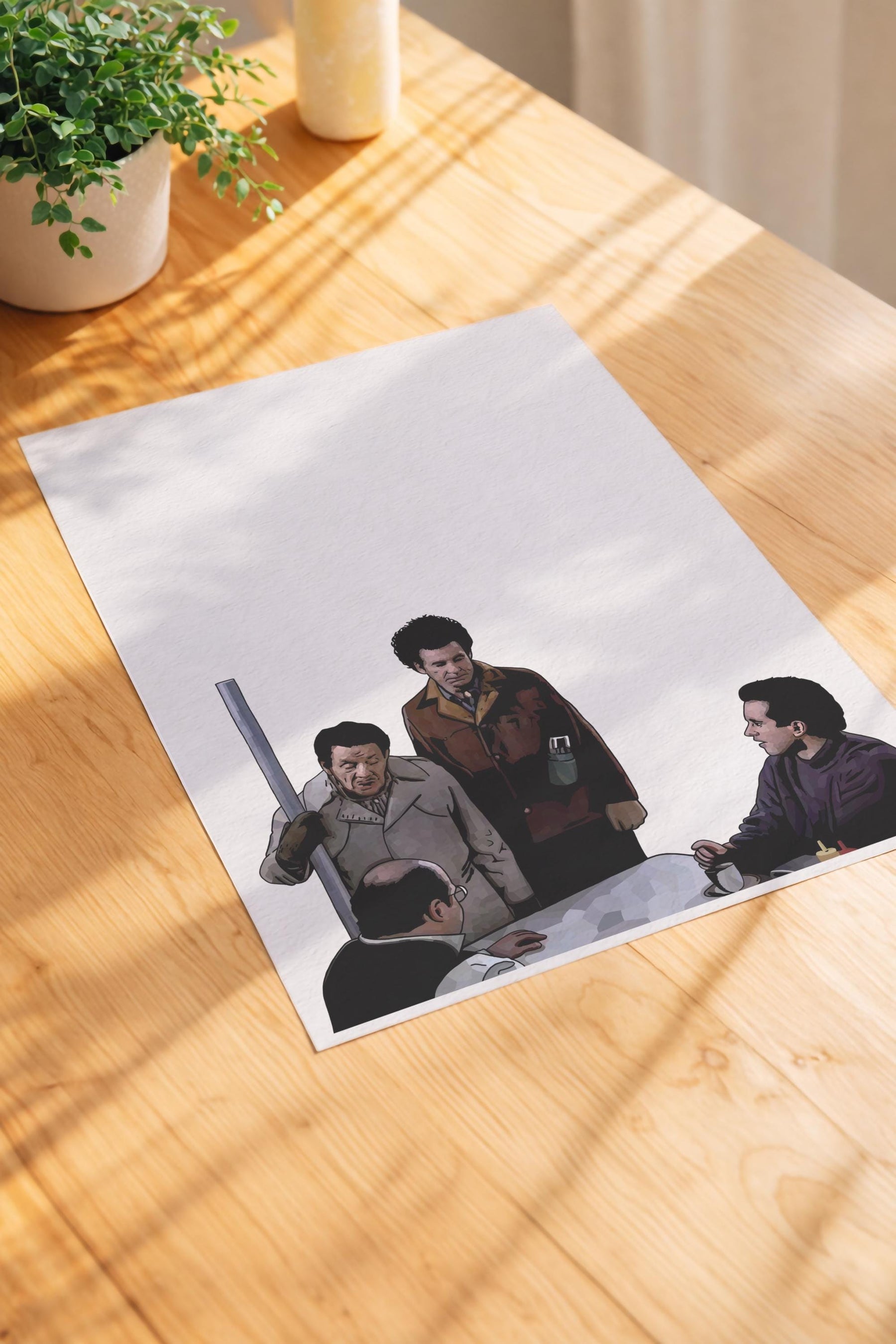 Seinfeld Festivus Portrait Print – Frank Costanza Minimalist TV Wall Art, Cult Sitcom Illustration, Diner Scene, Giclée Art Print — image 5
