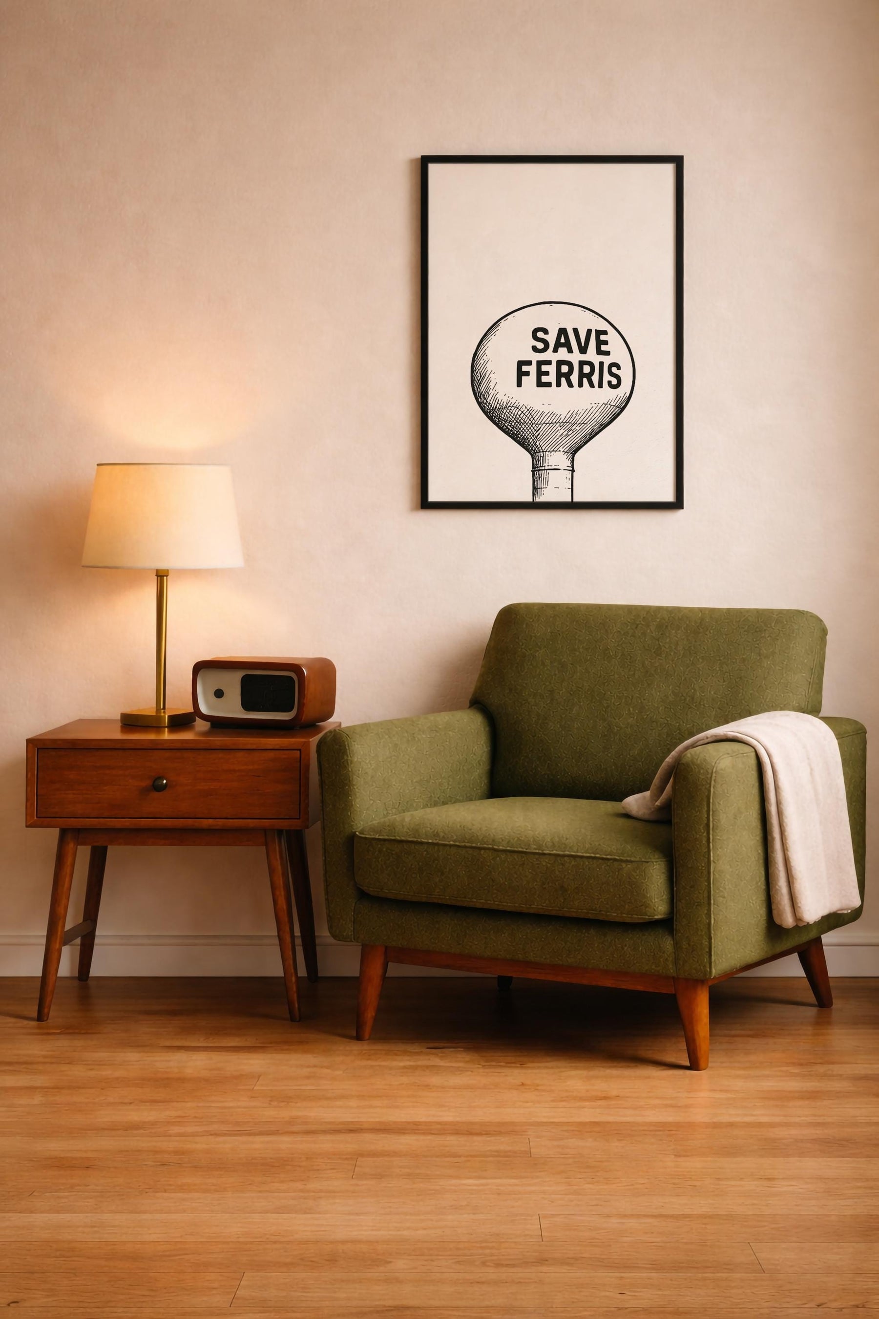 Save Ferris Water Tower Print – Minimalist Ferris Bueller Movie Art (Giclée) — image 10