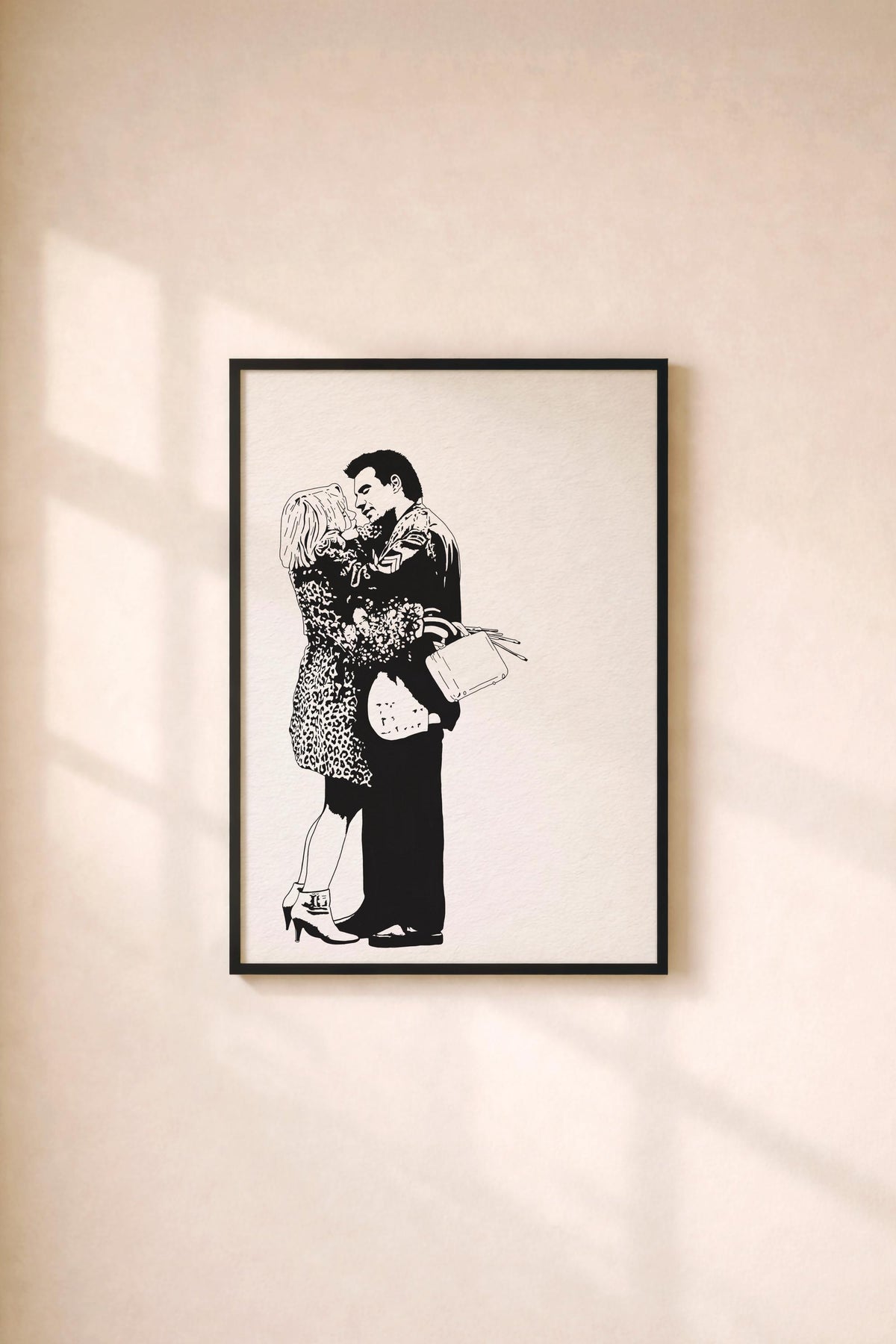 True Romance Clarence & Alabama Portrait Print | 90s Cult Film Minimalist Giclée Wall Art
