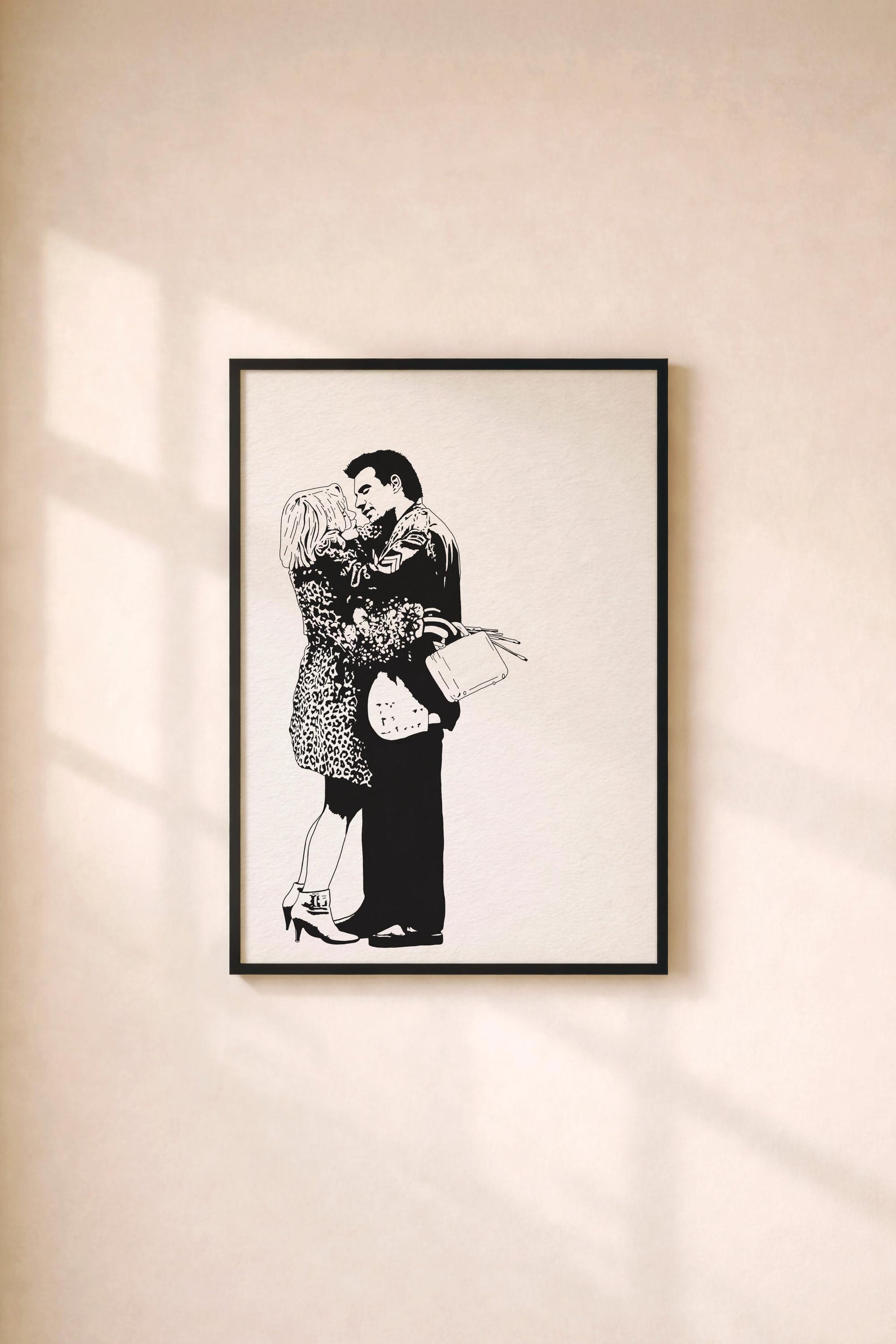 True Romance Clarence & Alabama Portrait Print – 90s Cult Film Minimalist Giclée Wall Art — image 2