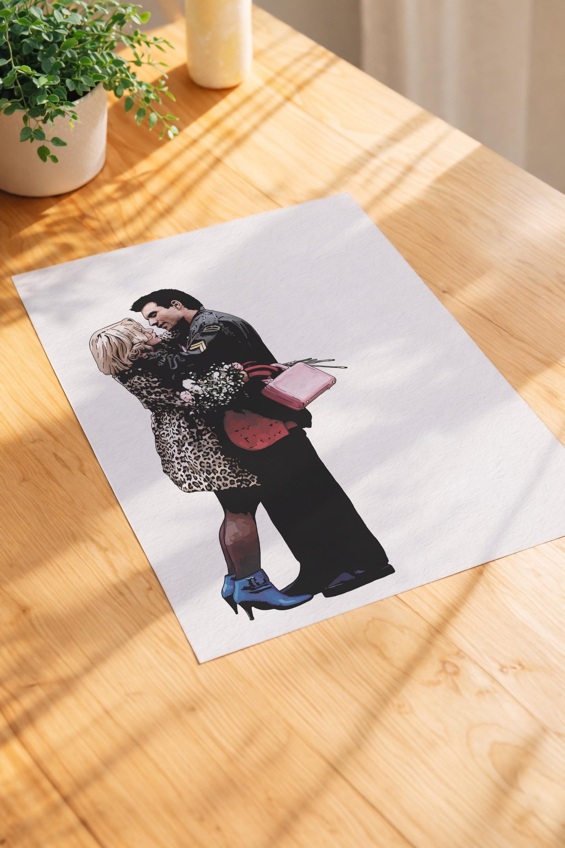 True Romance Clarence & Alabama Portrait Print – 90s Cult Film Minimalist Giclée Wall Art — image 5