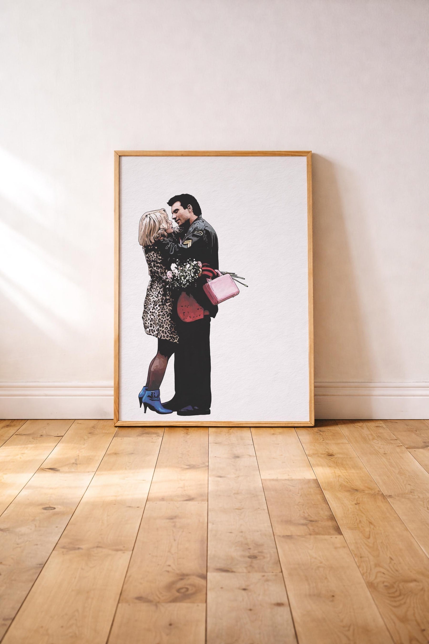 True Romance Clarence & Alabama Portrait Print – 90s Cult Film Minimalist Giclée Wall Art — image 3