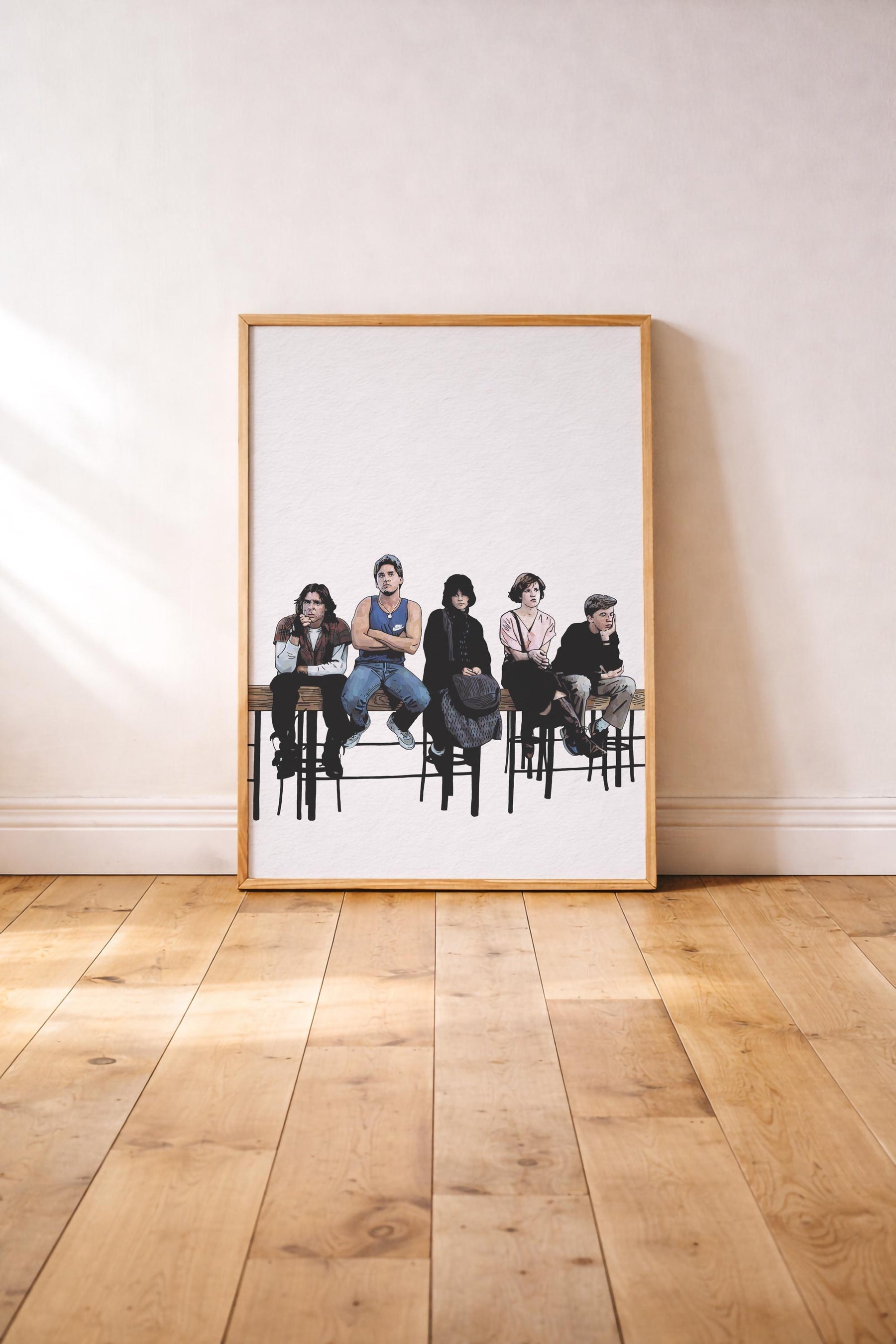 The Breakfast Club Minimalist Art Print – 80s Cult Film Poster, Hand-Drawn Movie Wall Art — image 3