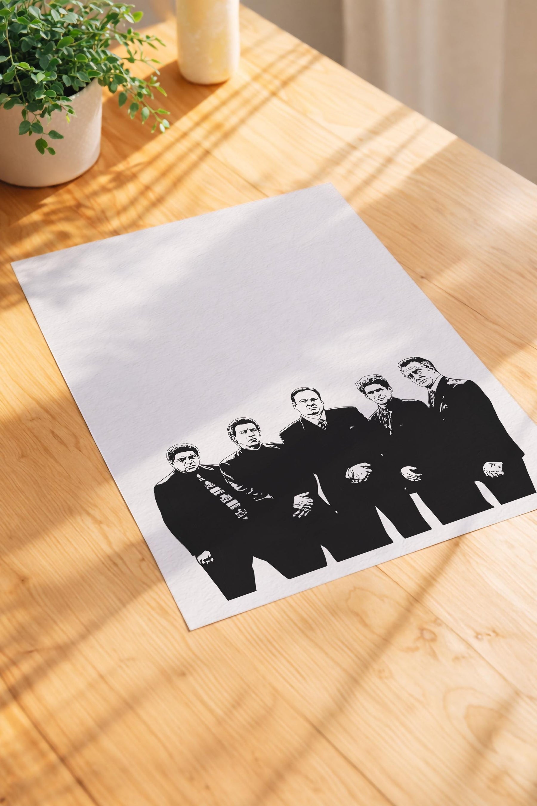 The Sopranos Family Portrait Giclée Print – Hand-Drawn Minimalist Wall Art — image 6
