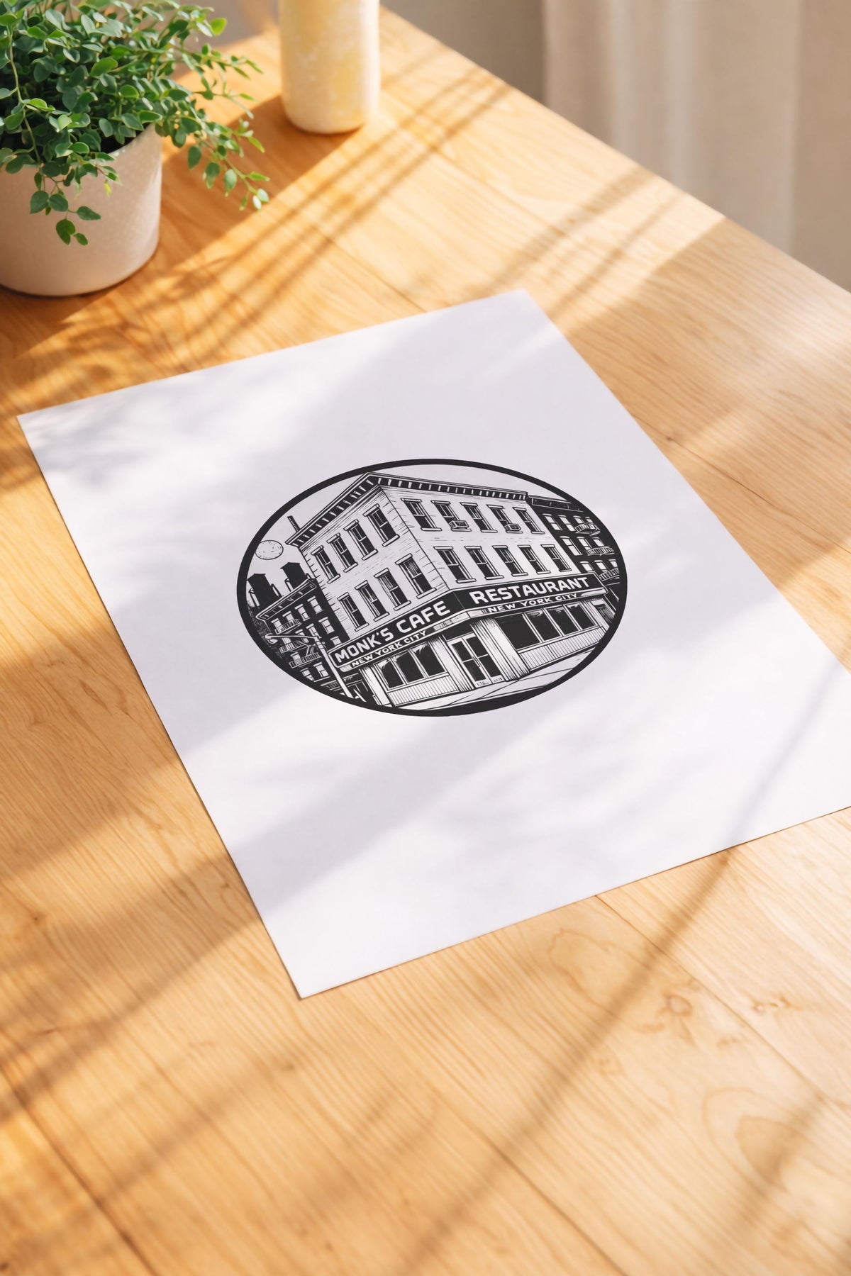 Seinfeld Monk’s Café Art Print – Minimalist TV Wall Art, Giclée Print — image 3