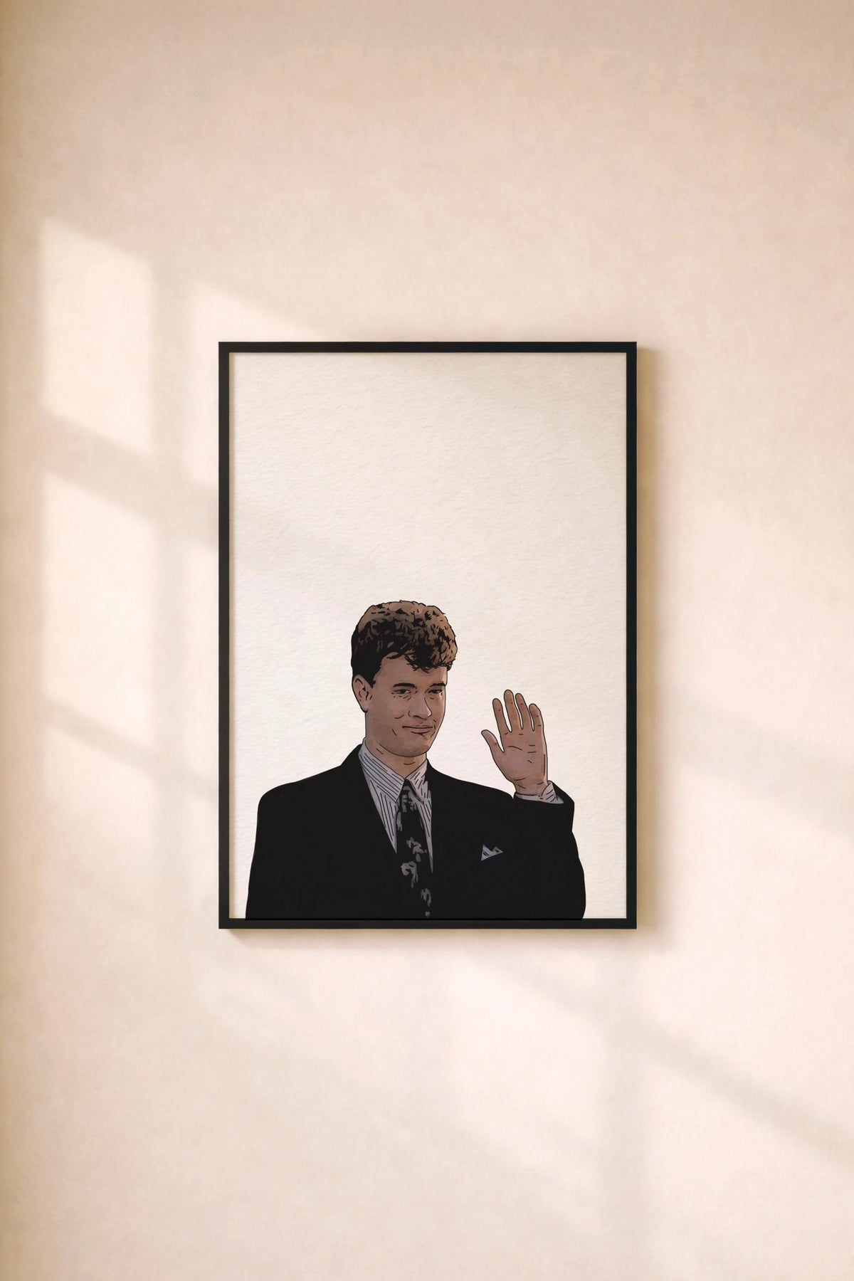 BIG - Tom Hanks - T.Hanks Wave Portrait Print – 80s Movie Minimalist Wall Art, Cult Film Illustration, Zoltar Decor, Giclée Art Print