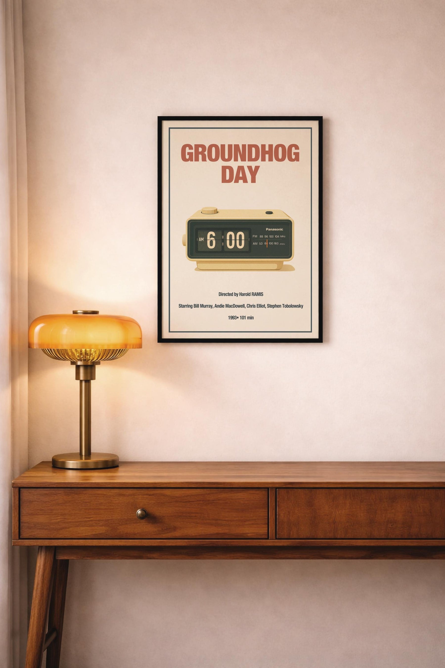 Groundhog Day Minimalist Movie Poster – Vintage Style Film Art Print, 6:00 Alarm Clock — image 7