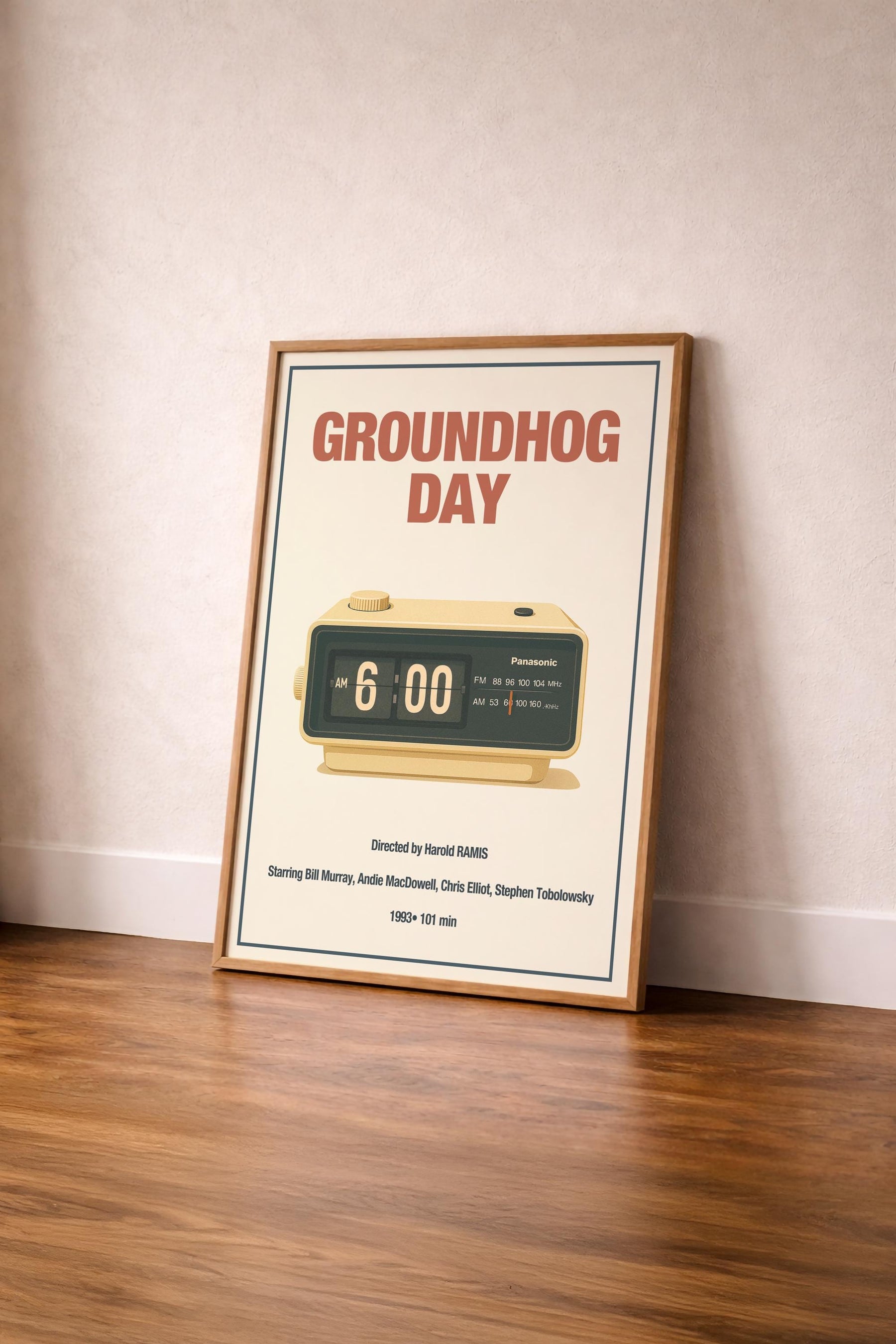 Groundhog Day Minimalist Movie Poster – Vintage Style Film Art Print, 6:00 Alarm Clock — image 6