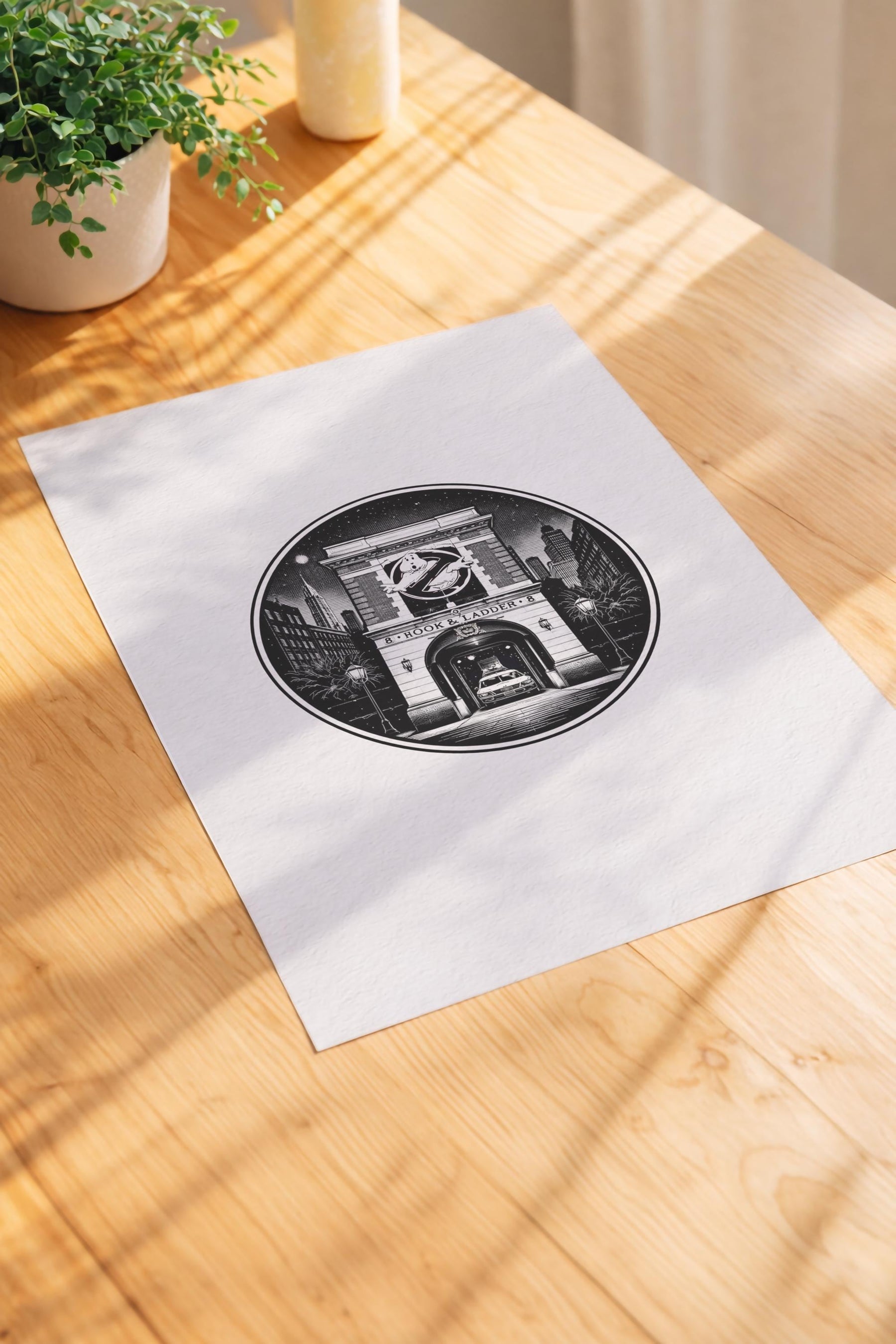 Ghostbusters Firehouse Poster – Minimalist Movie Location Print — image 3
