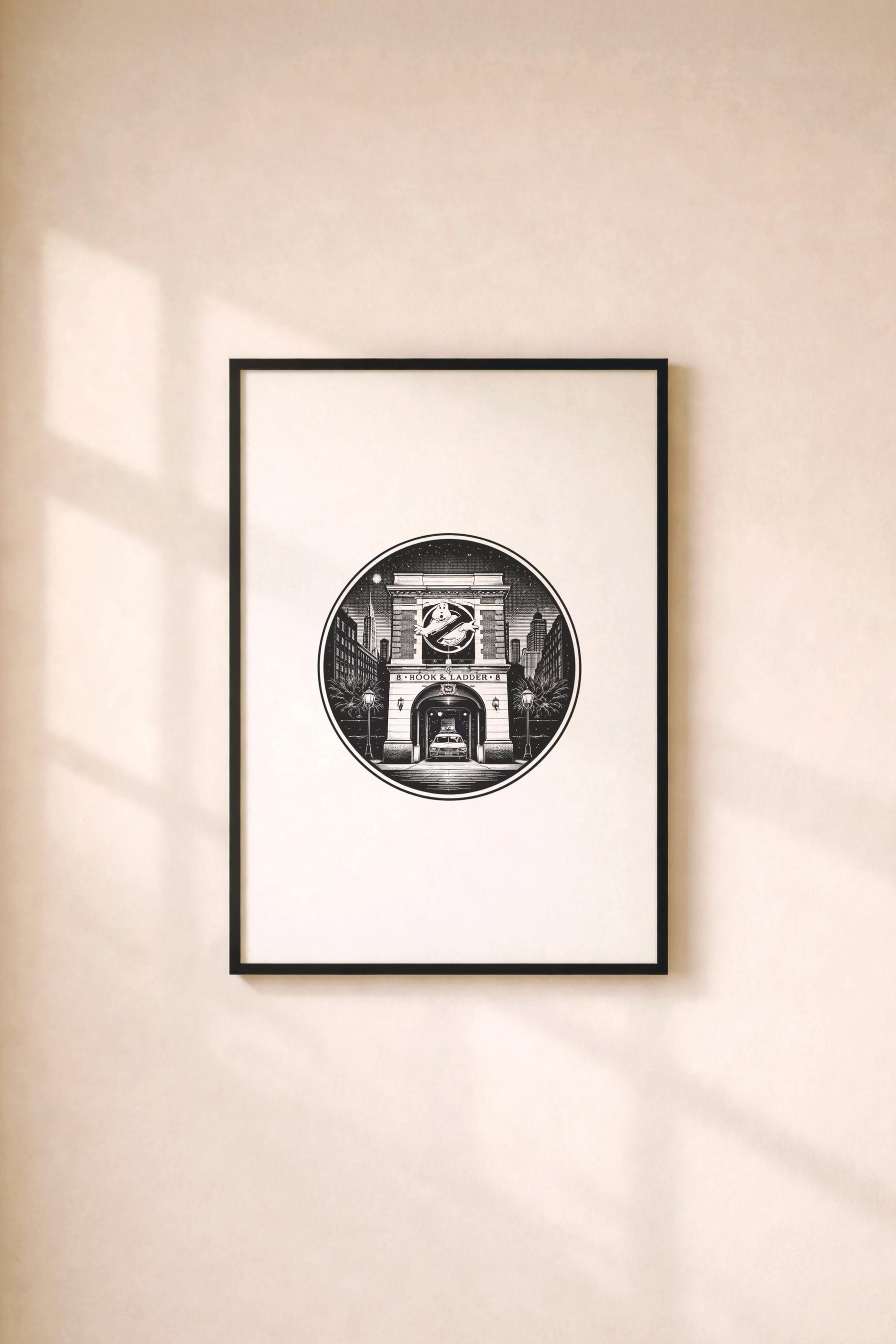 Ghostbusters Firehouse Poster – Minimalist Movie Location Print