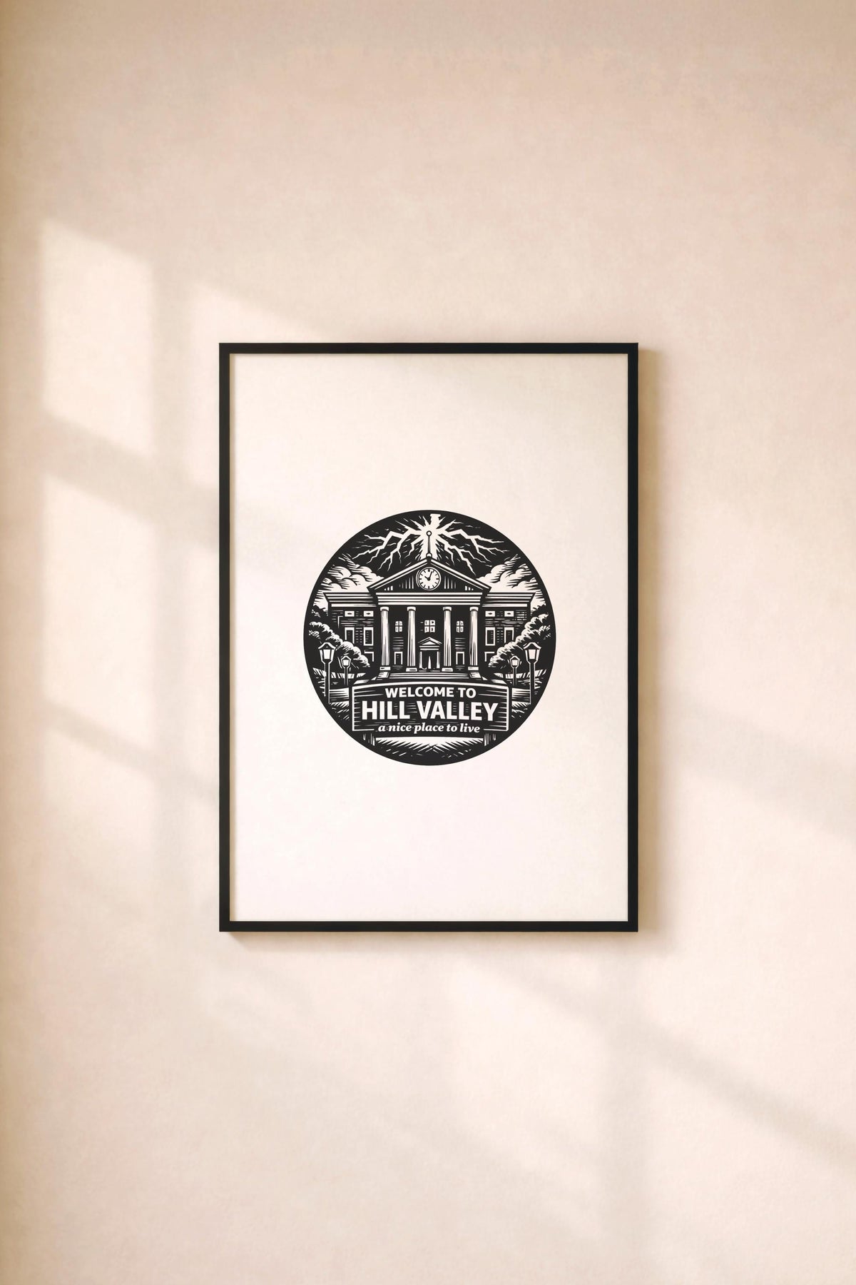 Back to the Future Hill Valley Print – Movie Location Poster