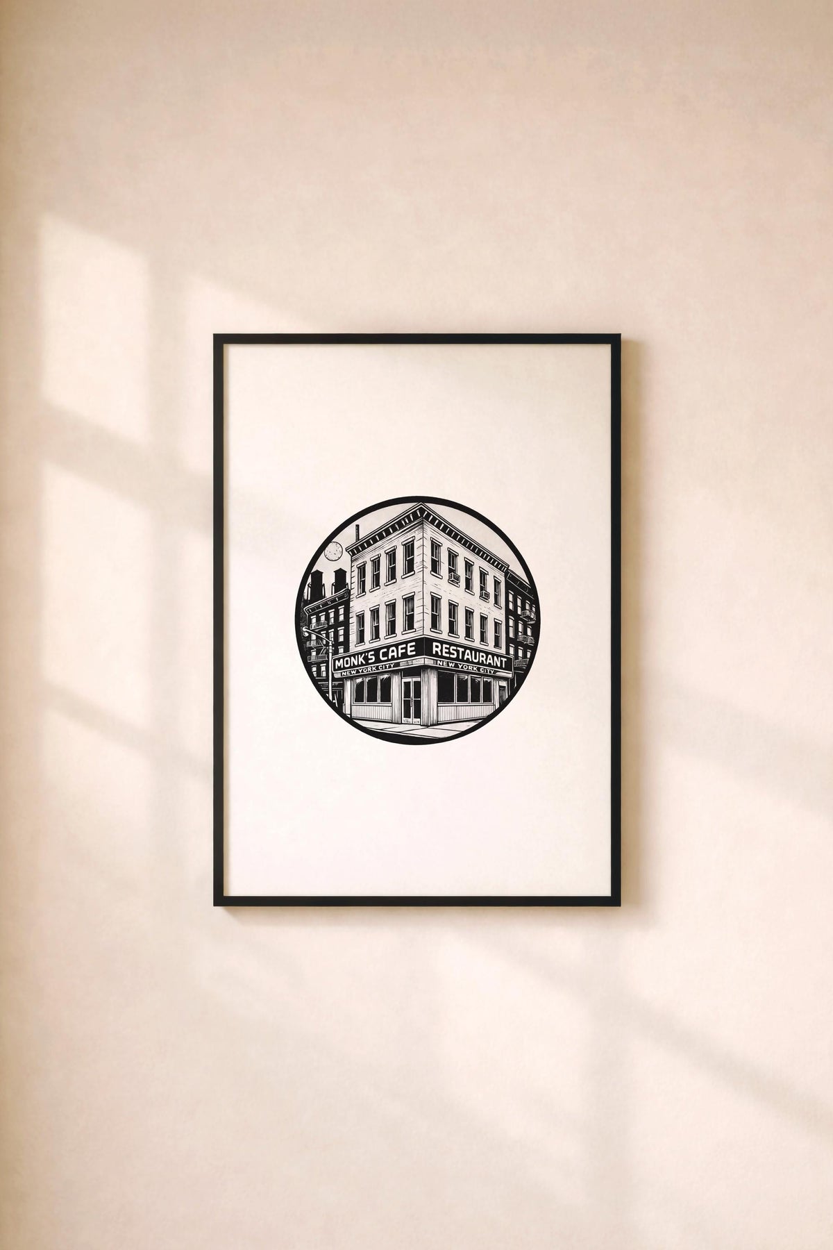 Seinfeld Monk’s Café Art Print – Minimalist TV Wall Art, Giclée Print