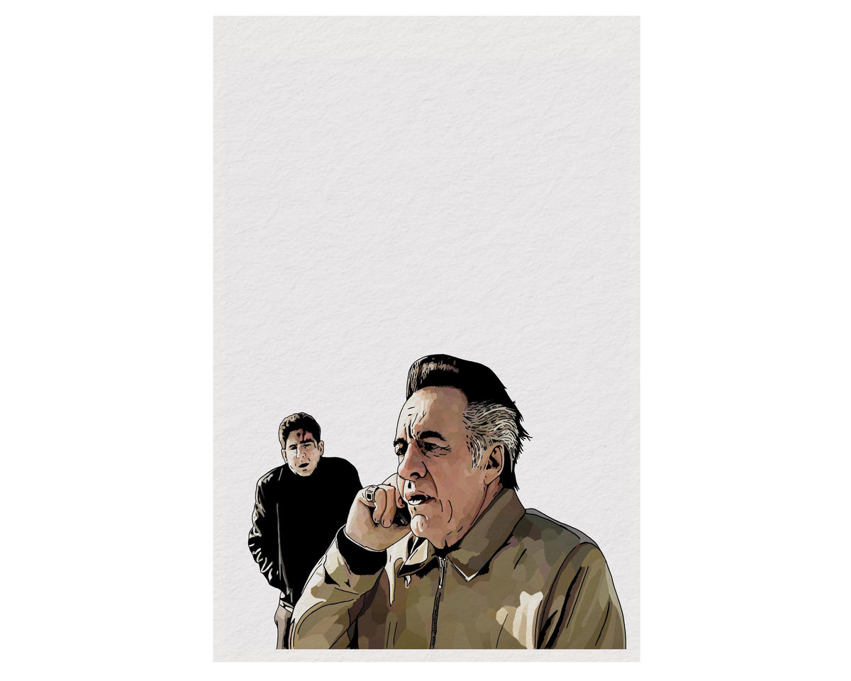 The Sopranos – Pine Barrens Phone Call Scene Portrait Print – Minimalist TV Mob Art (Giclée) — image 7
