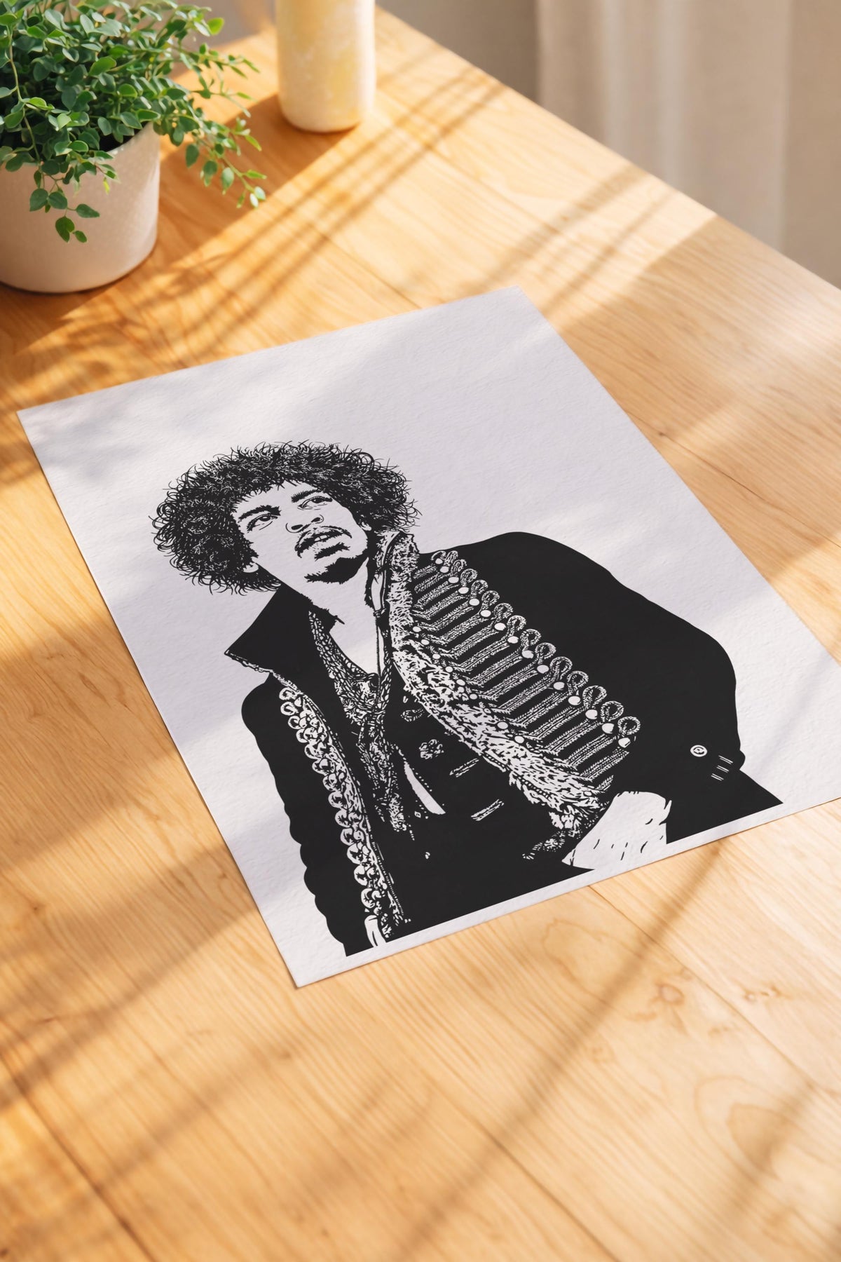Jimi Hendrix Portrait Giclée Print – Minimalist Music Icon Wall Art — image 3
