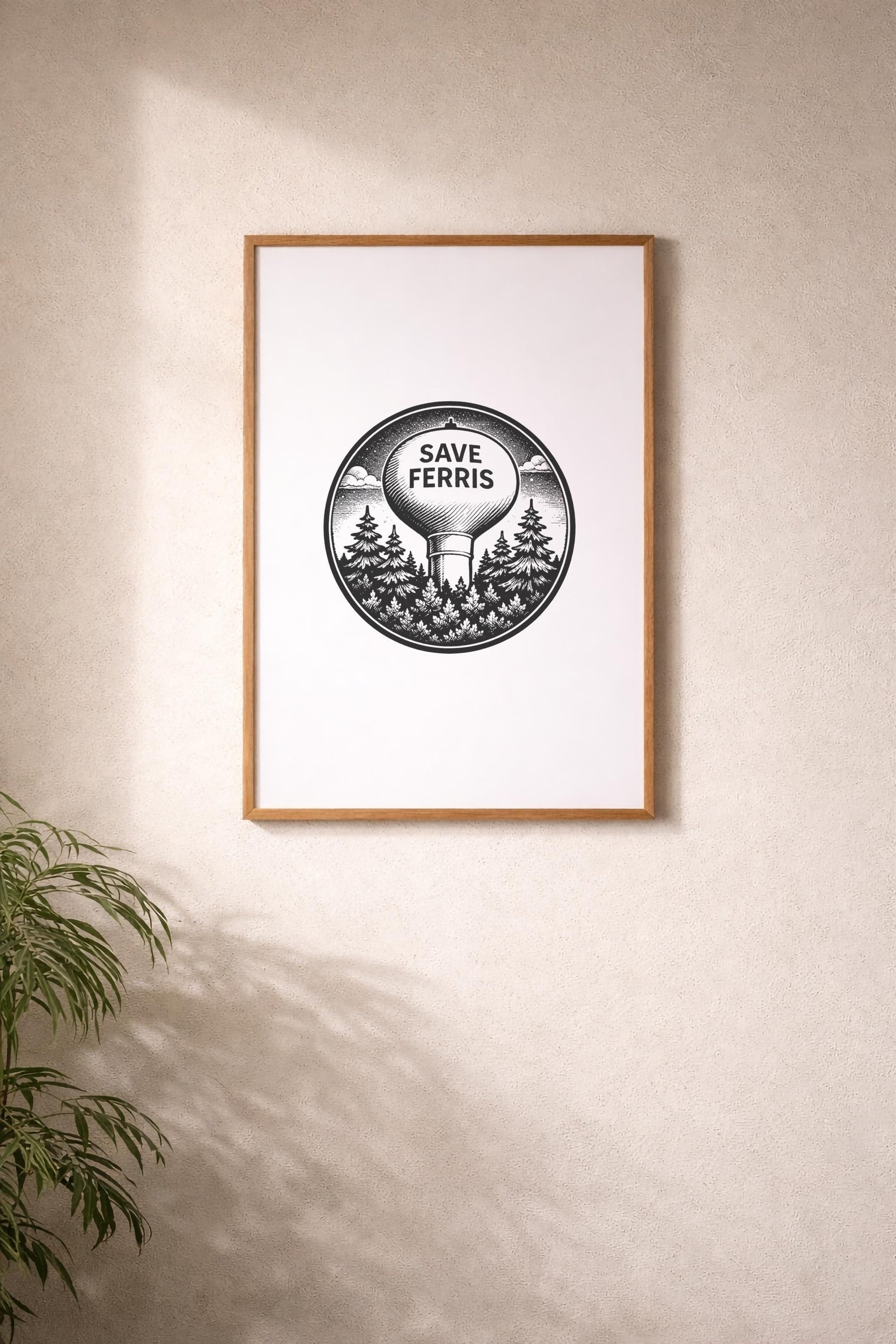 Ferris Bueller Save Ferris Water Tower Minimalist Art Print - Giclée Movie Wall Décor — image 6