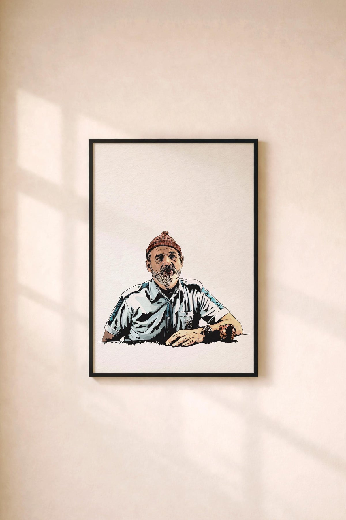 Bill Murray - The Life Aquatic With Steve Zissou Art Print – Wes Anderson Film Poster, Hand-Drawn Wall Art