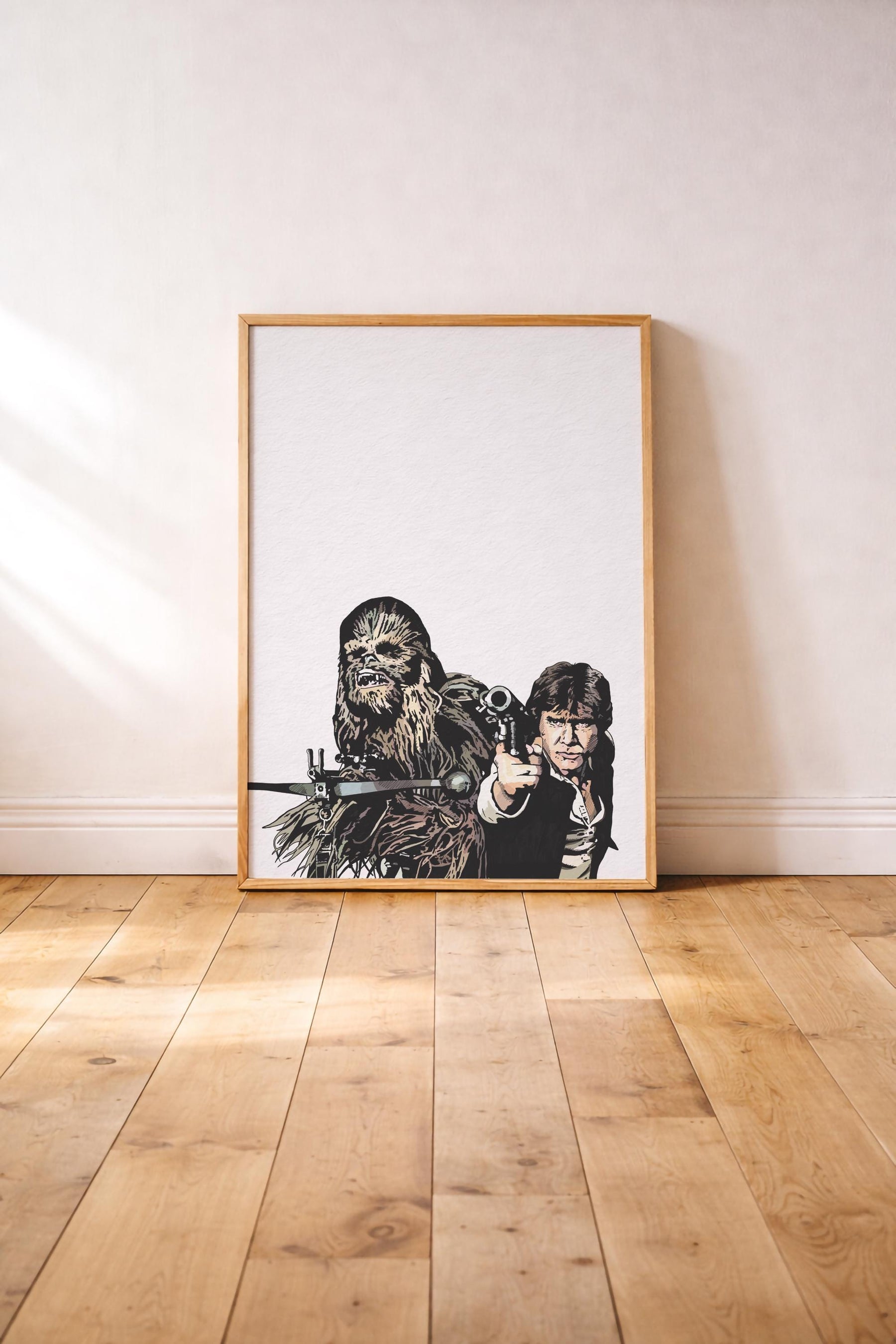 Star Wars - Han Solo and Chewbacca Portrait - Hand-Drawn Film Art Giclée Print/ Movie Poster — image 3
