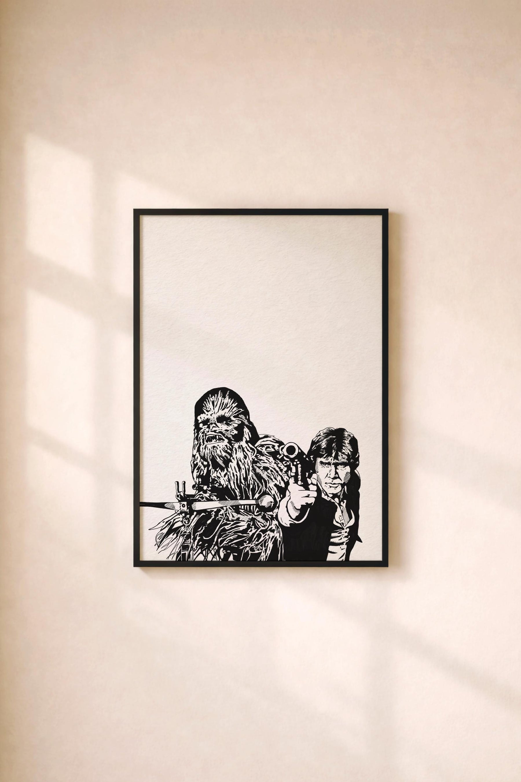 Star Wars - Han Solo and Chewbacca Portrait - Hand-Drawn Film Art Giclée Print/ Movie Poster — image 2