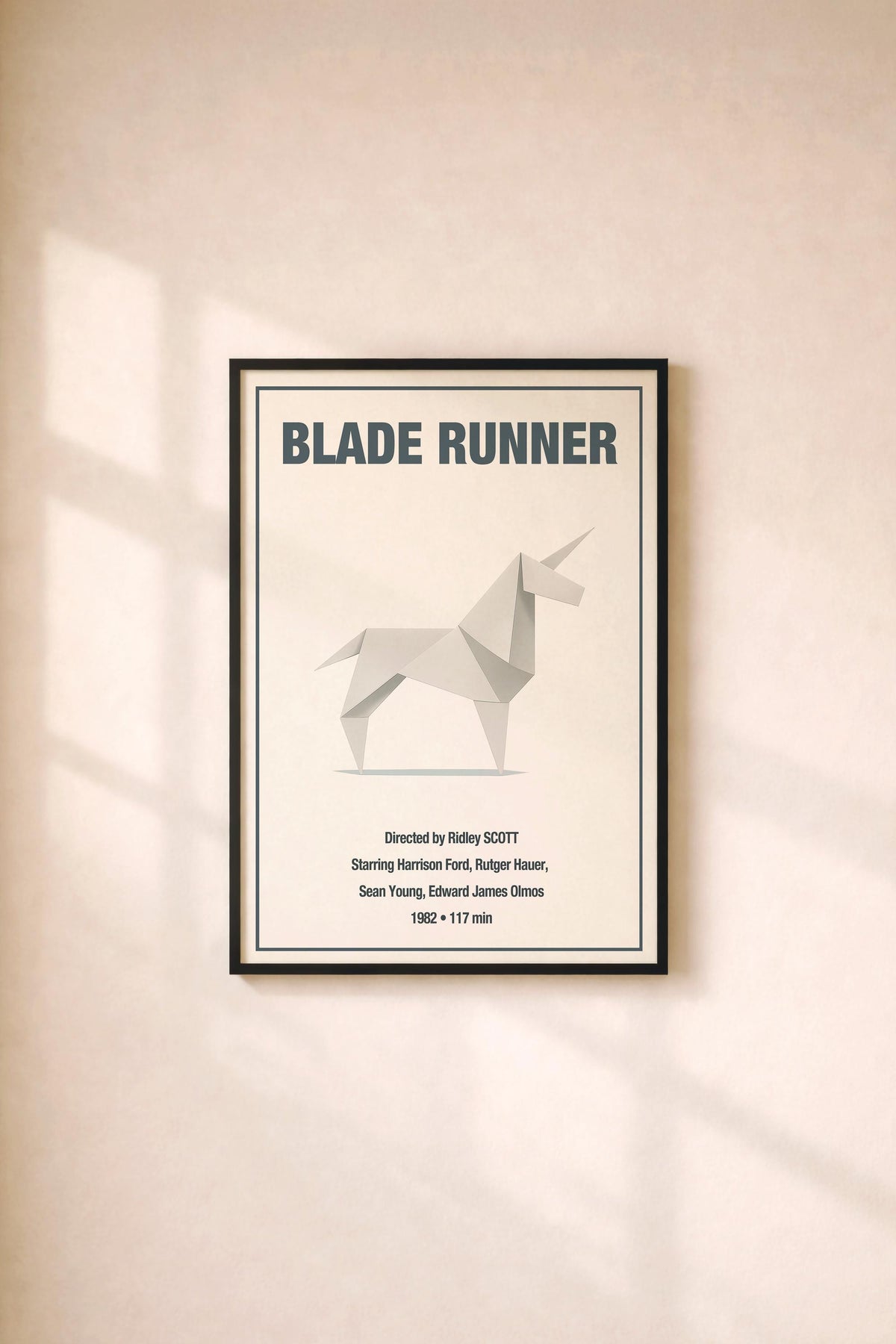 Blade Runner Origami Unicorn Minimalist Movie Poster - Sci-Fi Film Wall Art