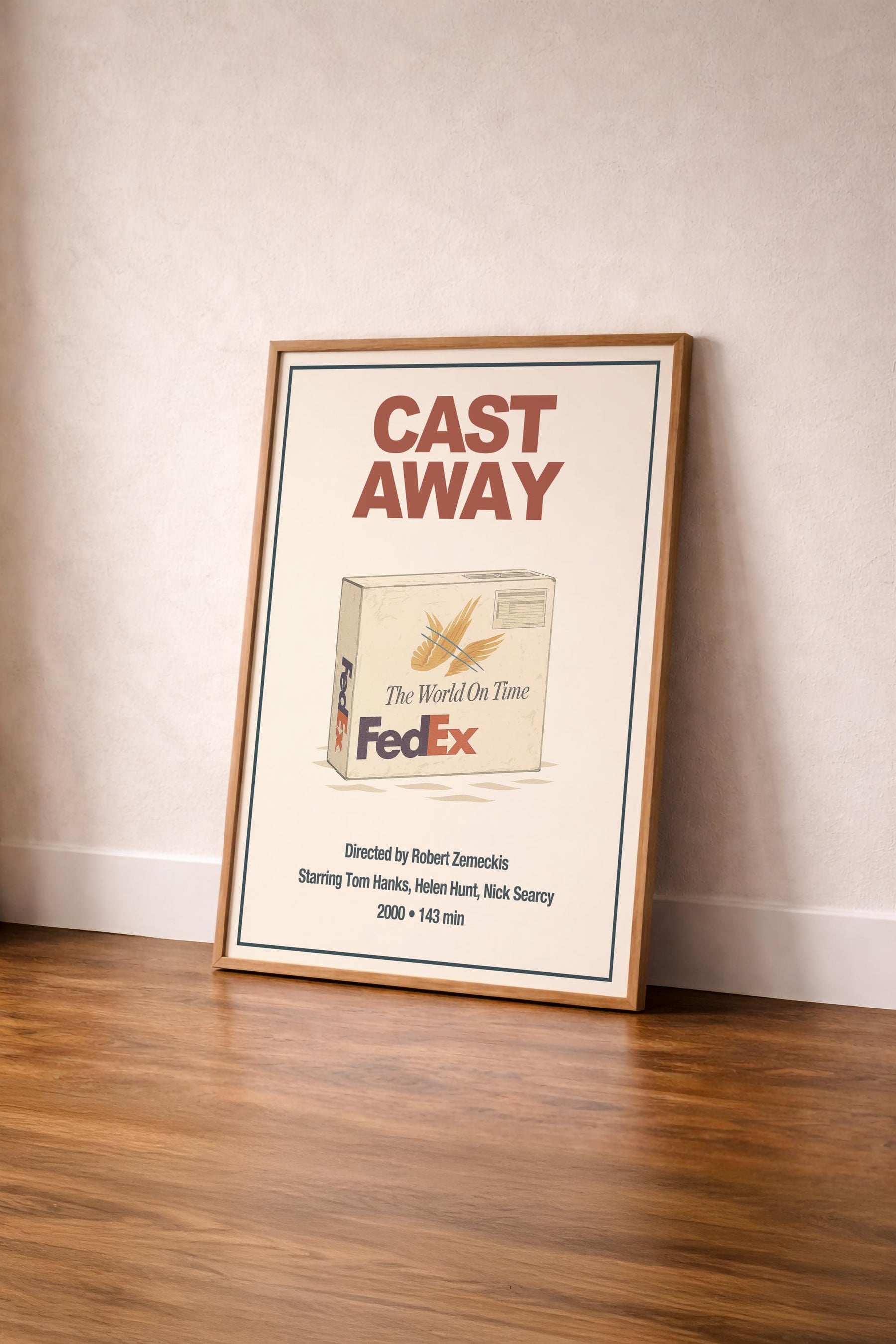 Cast Away Minimalist Poster – FedEx Package Film Wall Art — image 4