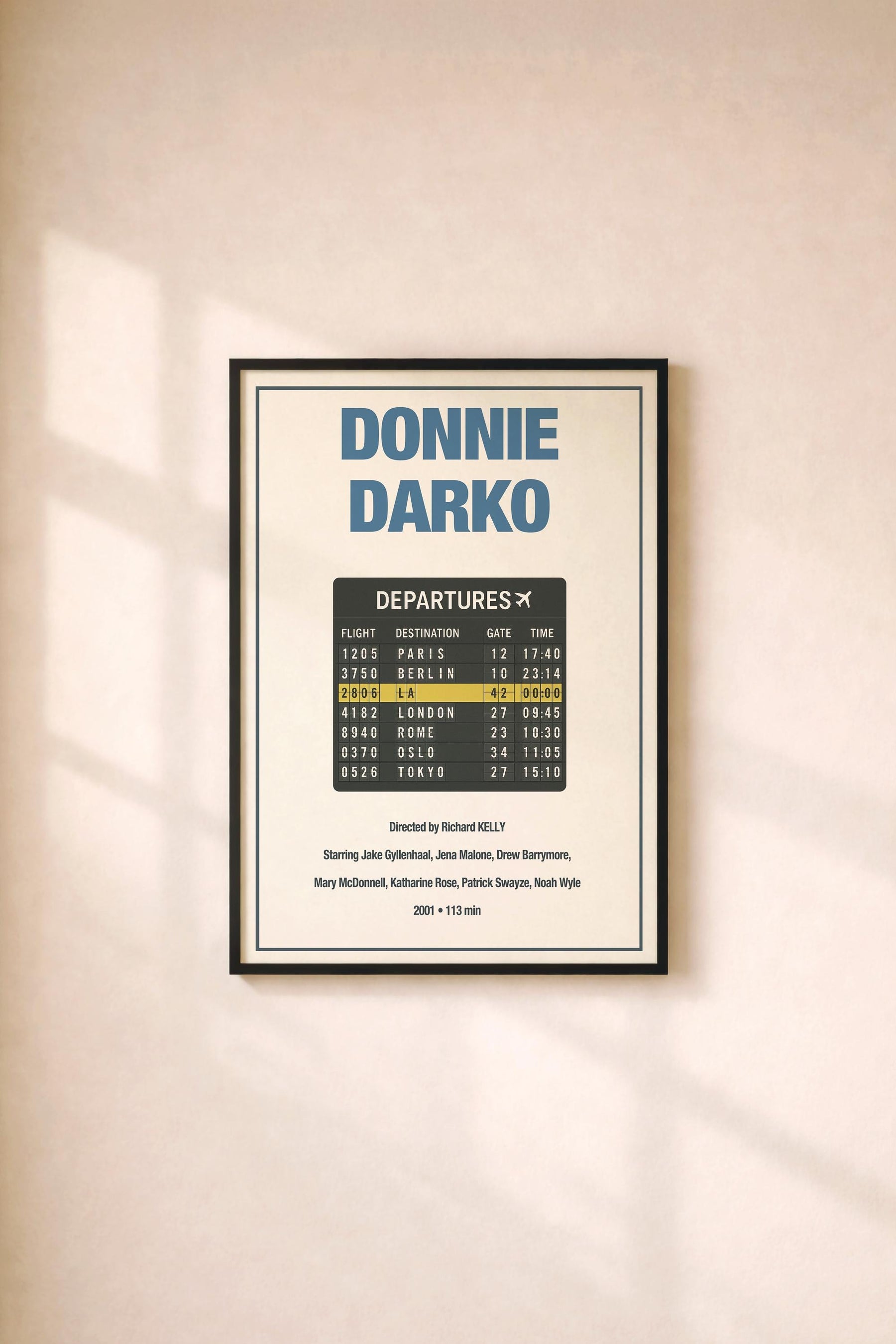 Donnie Darko Minimalist Poster – Countdown Cult Movie Wall Art