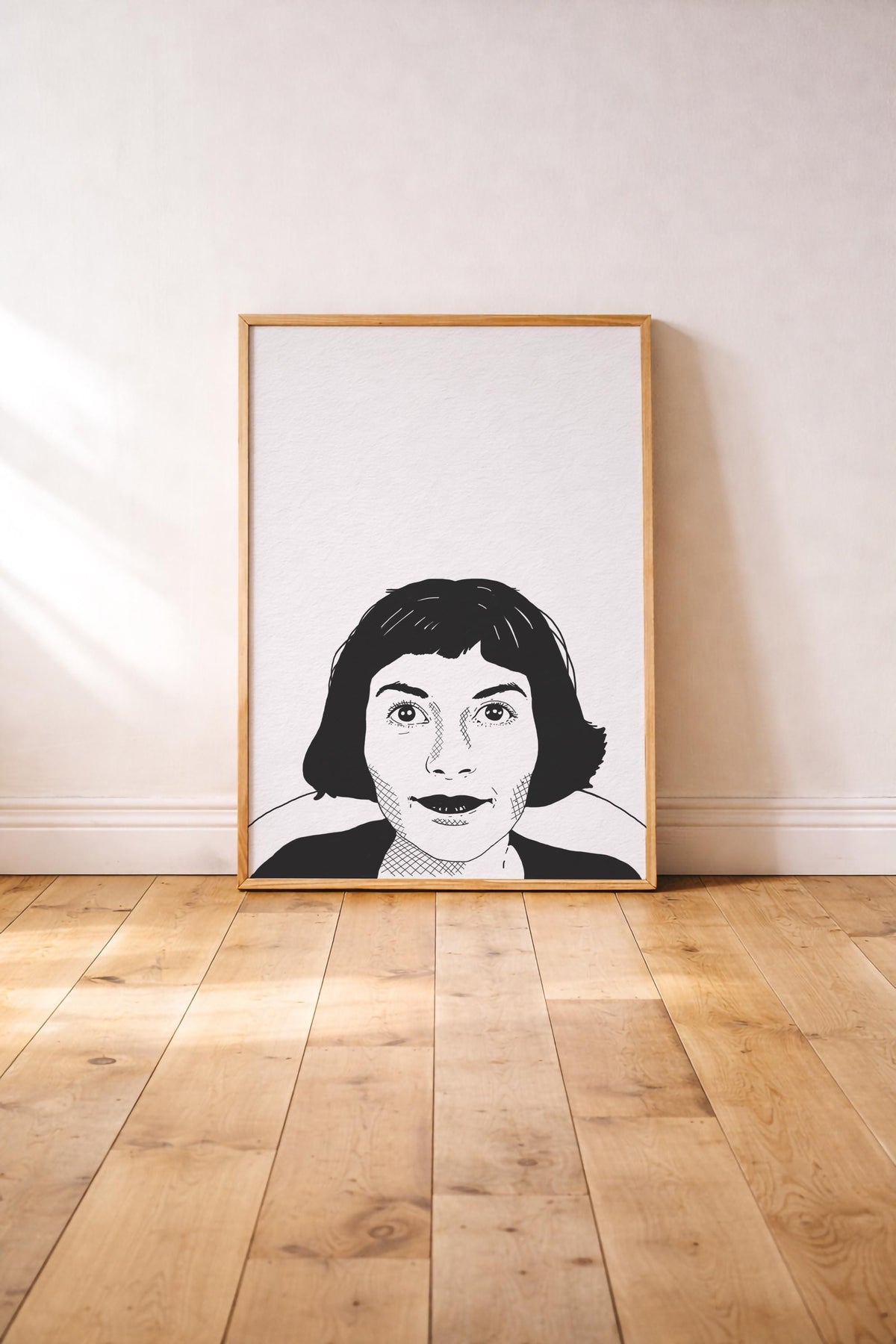 Amélie Portrait Film Art Print | Minimalist French Movie Giclée Wall Art