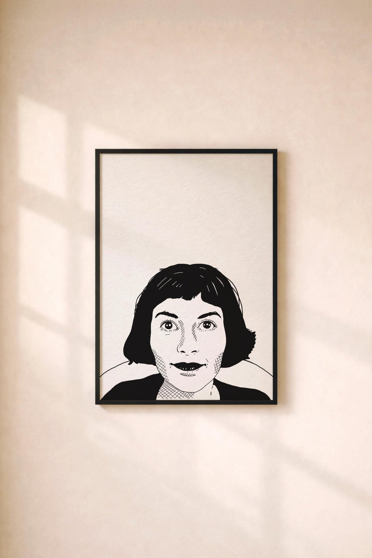 Amélie Portrait Film Art Print | Minimalist French Movie Giclée Wall Art