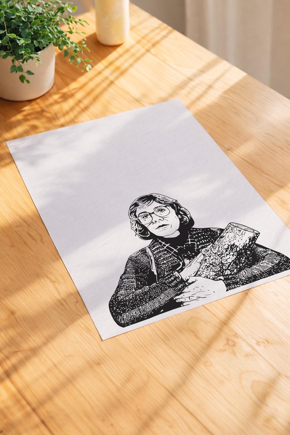Twin Peaks Log Lady Print – Margaret Lanterman Portrait – David Lynch TV Art – Cult TV Illustration Wall Art — image 3