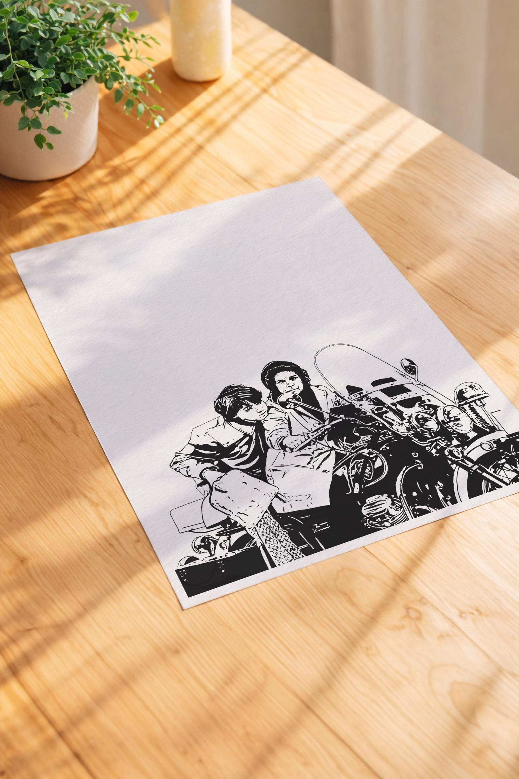 Harold and Maude Art Print – Minimalist Cult Film Illustration – Giclée Movie Wall Art — image 3