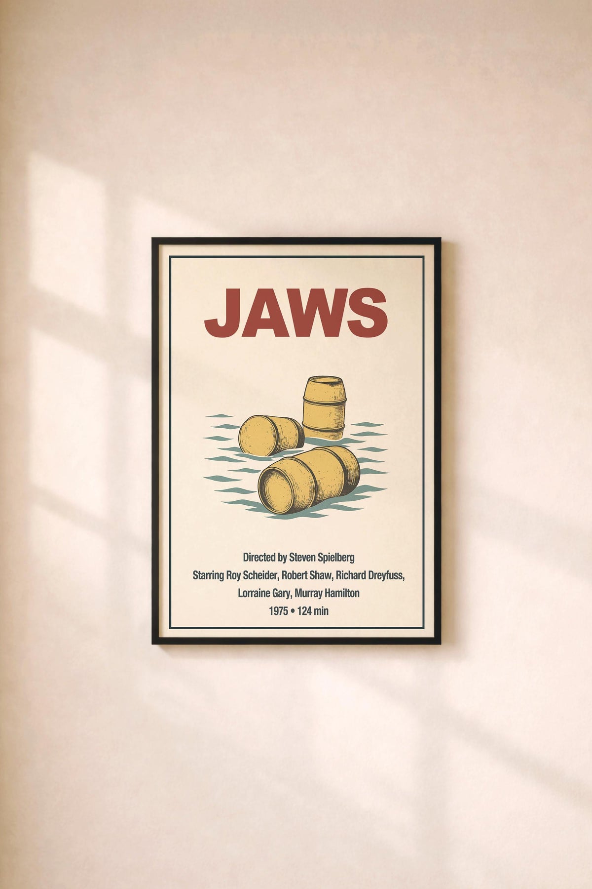 Jaws Minimalist Movie Poster – Cult Film Art Print – Giclée Cinema Wall Decor