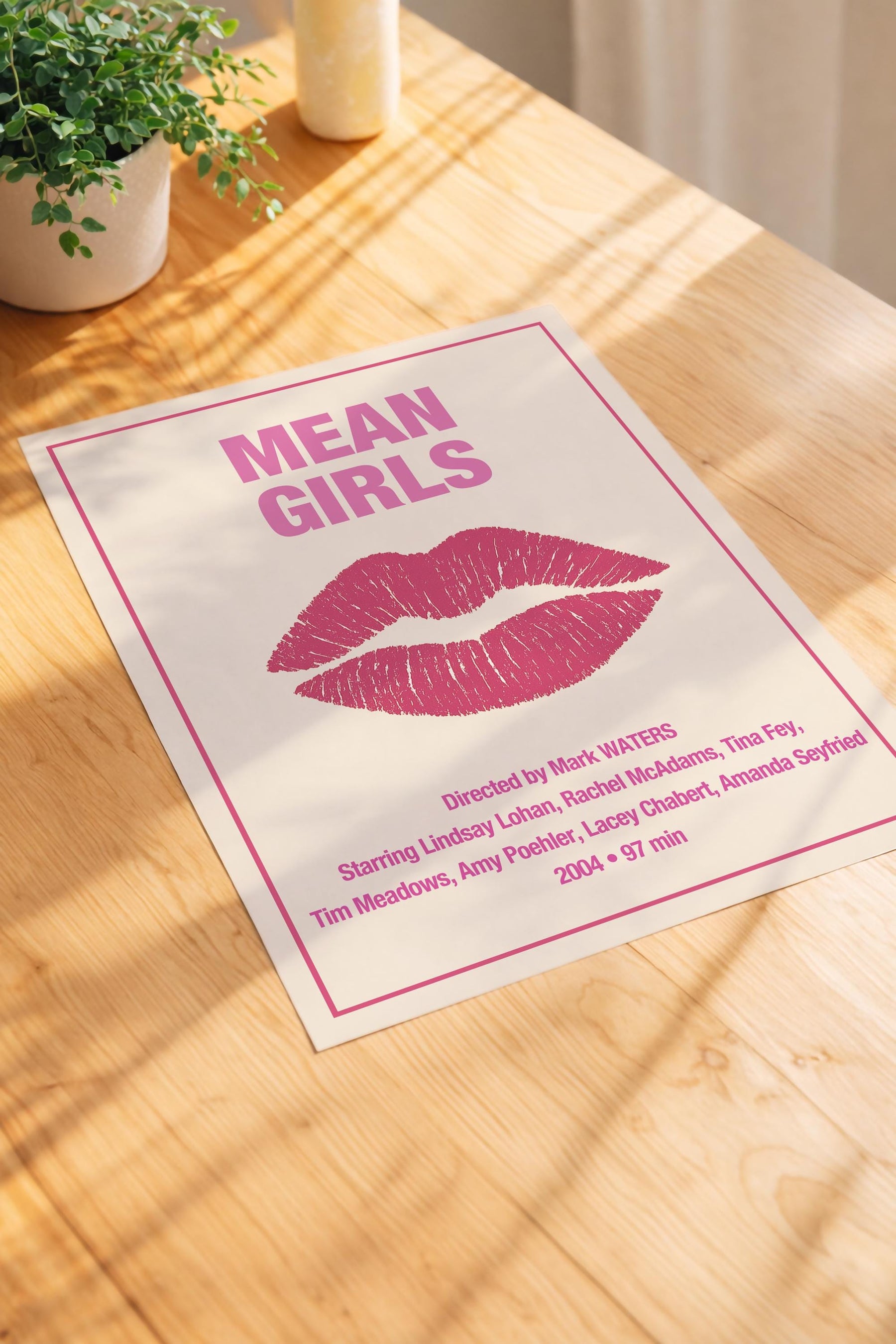 Mean Girls Minimalist Movie Poster – Cult Teen Film Art Print – Giclée Cinema Wall Decor — image 3