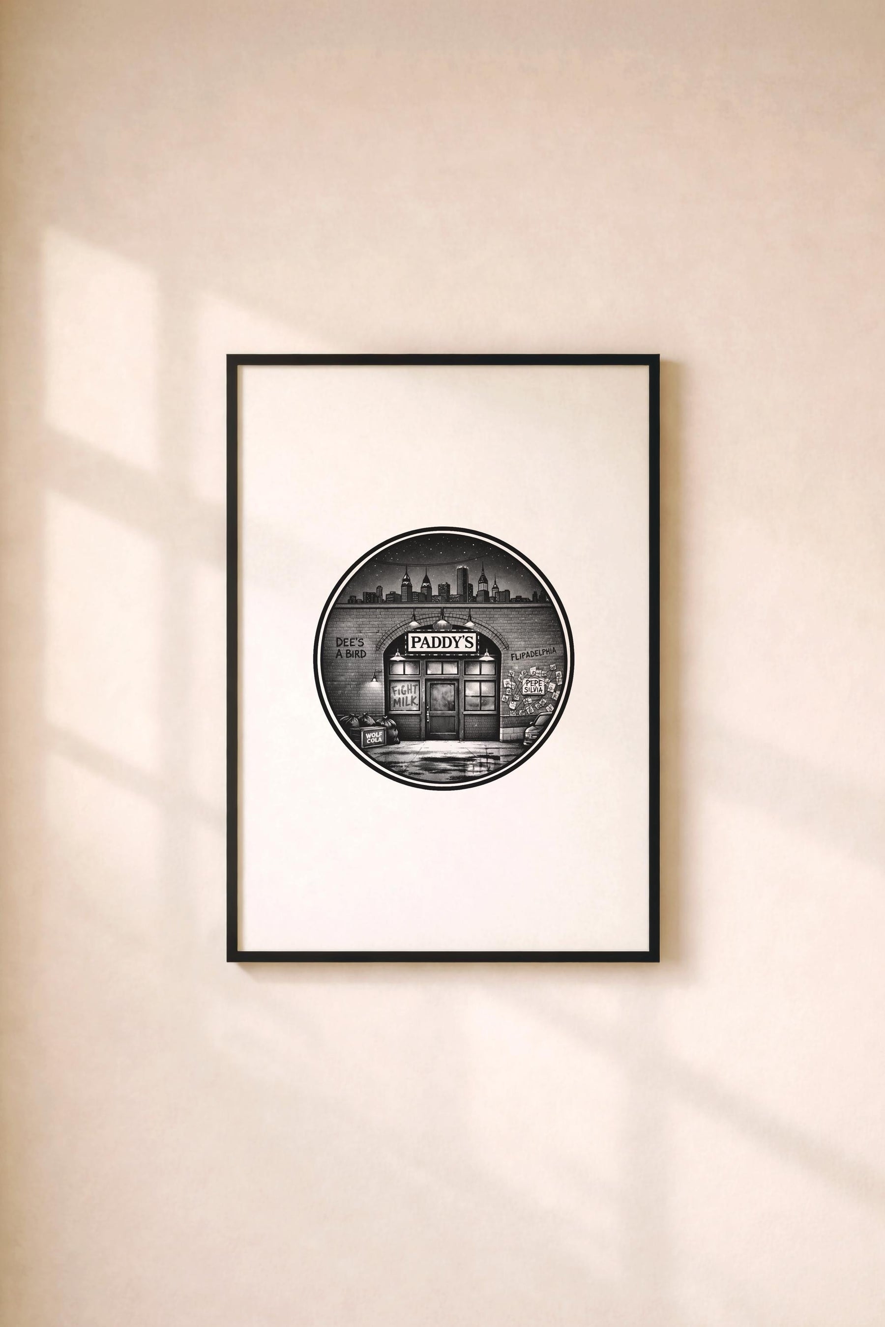 It’s Always Sunny in Philadelphia Paddy’s Pub Minimalist TV Location Art Print – Giclée Wall Decor