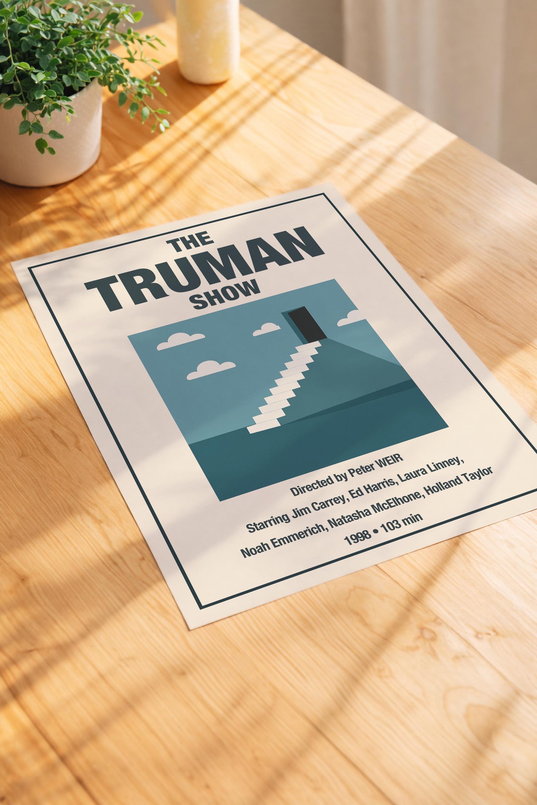 The Truman Show Minimalist Movie Poster – Stairs Illustration Film Giclée Cinema Wall Art Print — image 3