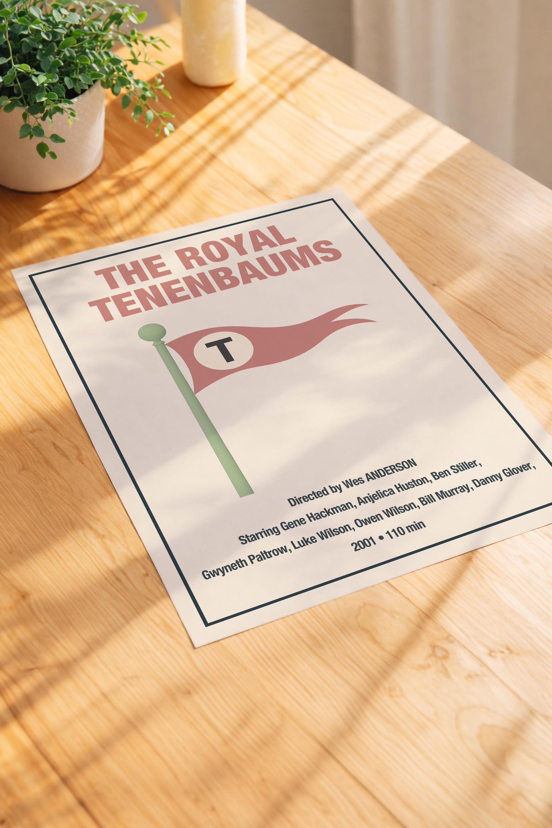 The Royal Tenenbaums Minimalist Movie Poster – Wes Anderson Film Art Cinema Print — image 3